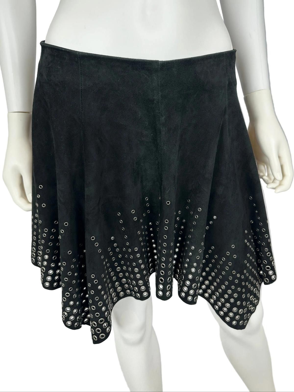 Alexander McQueen Alexander McQueen F/W 2003 'Scanners' Suede Grommet Skirt Size 32" / US 10 / IT 46 - 1 Thumbnail