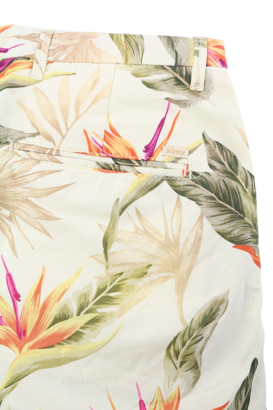 Scotch & Soda W29 Chino Colourful Leaf Pattern Pockets Logo 84174 Size US 29 - 4 Thumbnail