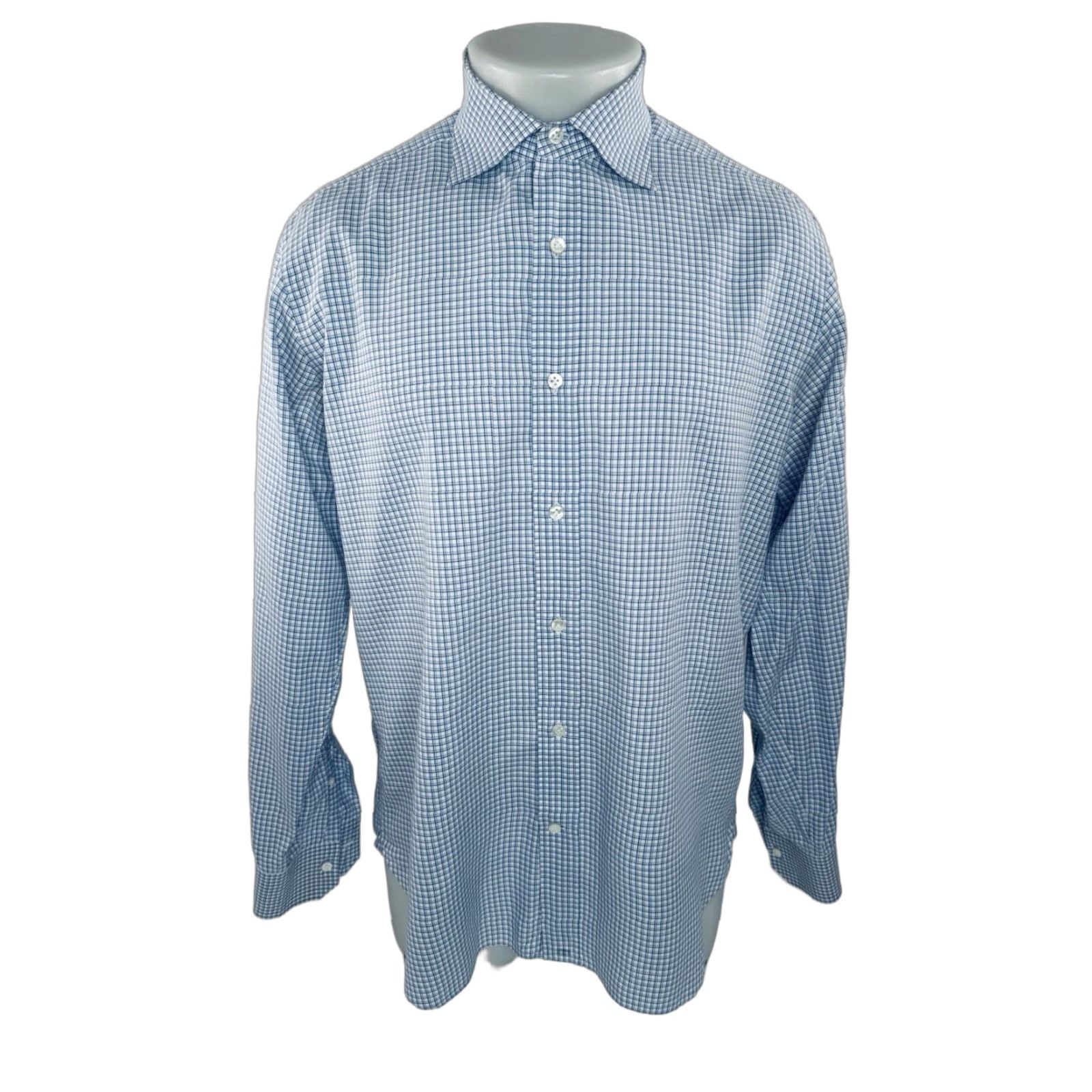 Vintage Truzzi Check Plaid Mens Shirt 41 / 16 Long Sleeve Dress Shirt Small Flaw Mens Size US L / EU 52-54 / 3 - 1 Thumbnail