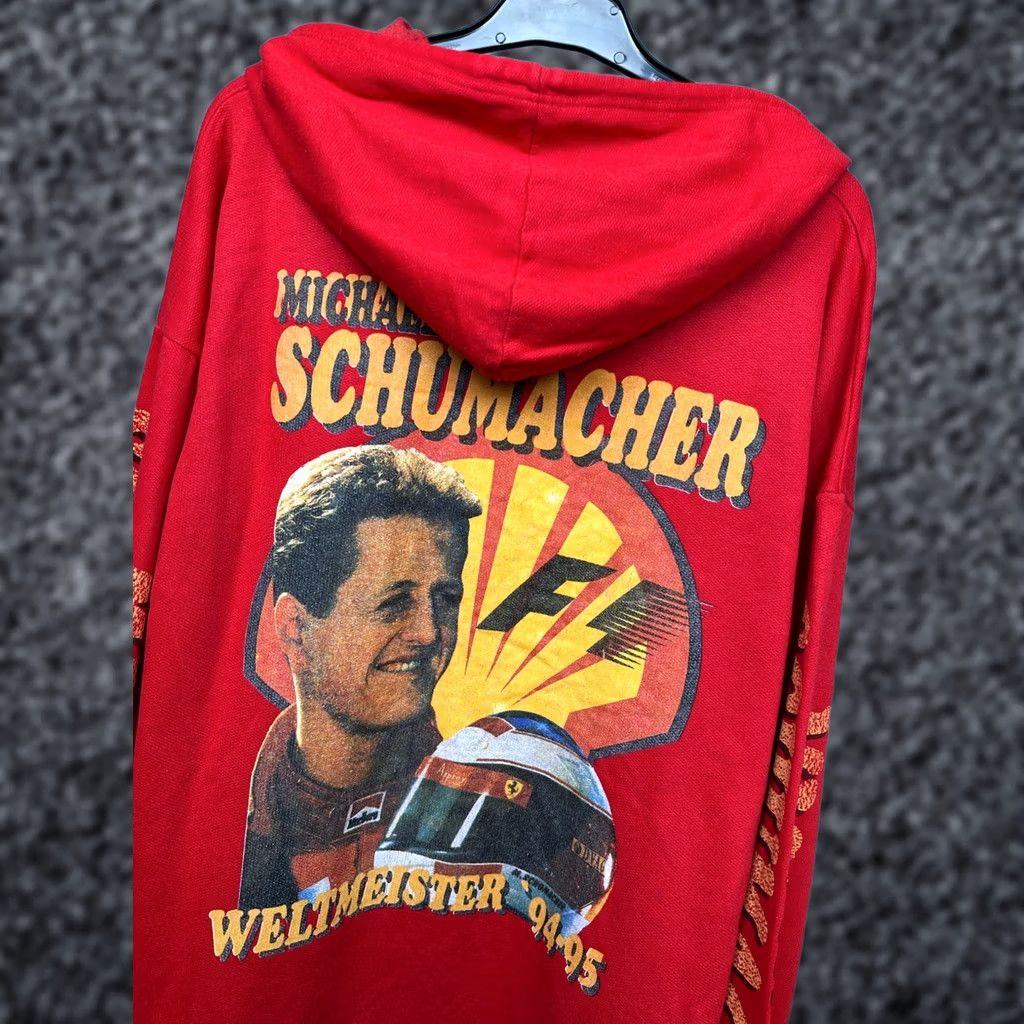 Ferrari VINTAGE Michael Schumacher Ferrari Marlboro 90s Mens Hoodie XXL Red 90s Cars Hooded Pullover Mens Size US XXL / EU 58 / 5 - 1 Thumbnail
