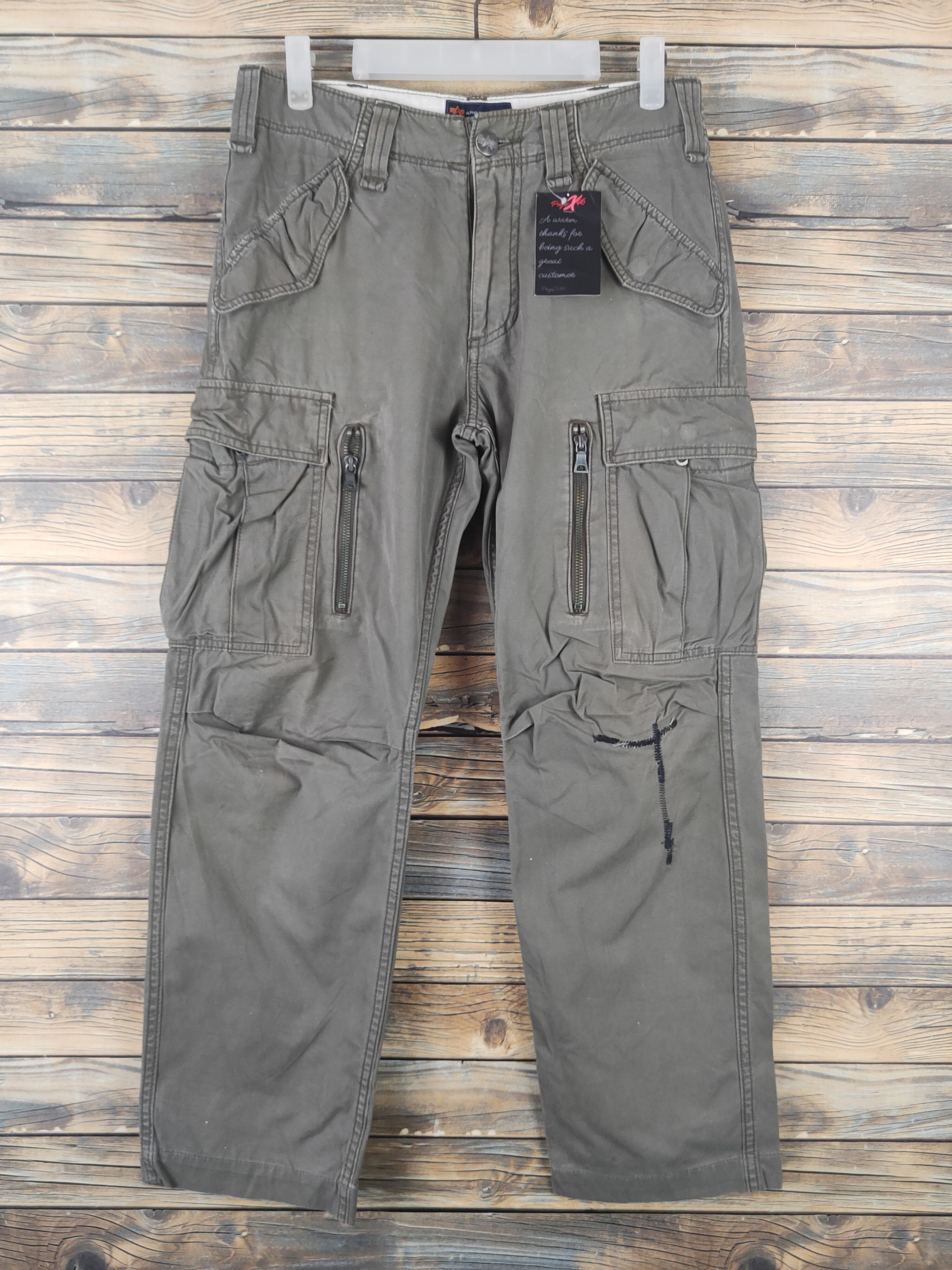 Alpha Industries DL Alpha Industries Olive Multipocket Cargo Pants #46-020 Size US 29 - 1 Thumbnail