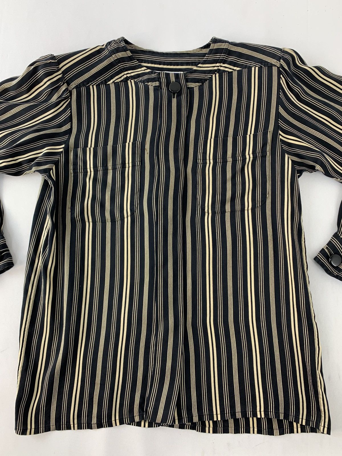 Yves Saint Laurent Yves Saint Lauren Chemisier Striped Blouse Button Up Shirt Size M / US 6-8 / IT 42-44 - 3 Thumbnail