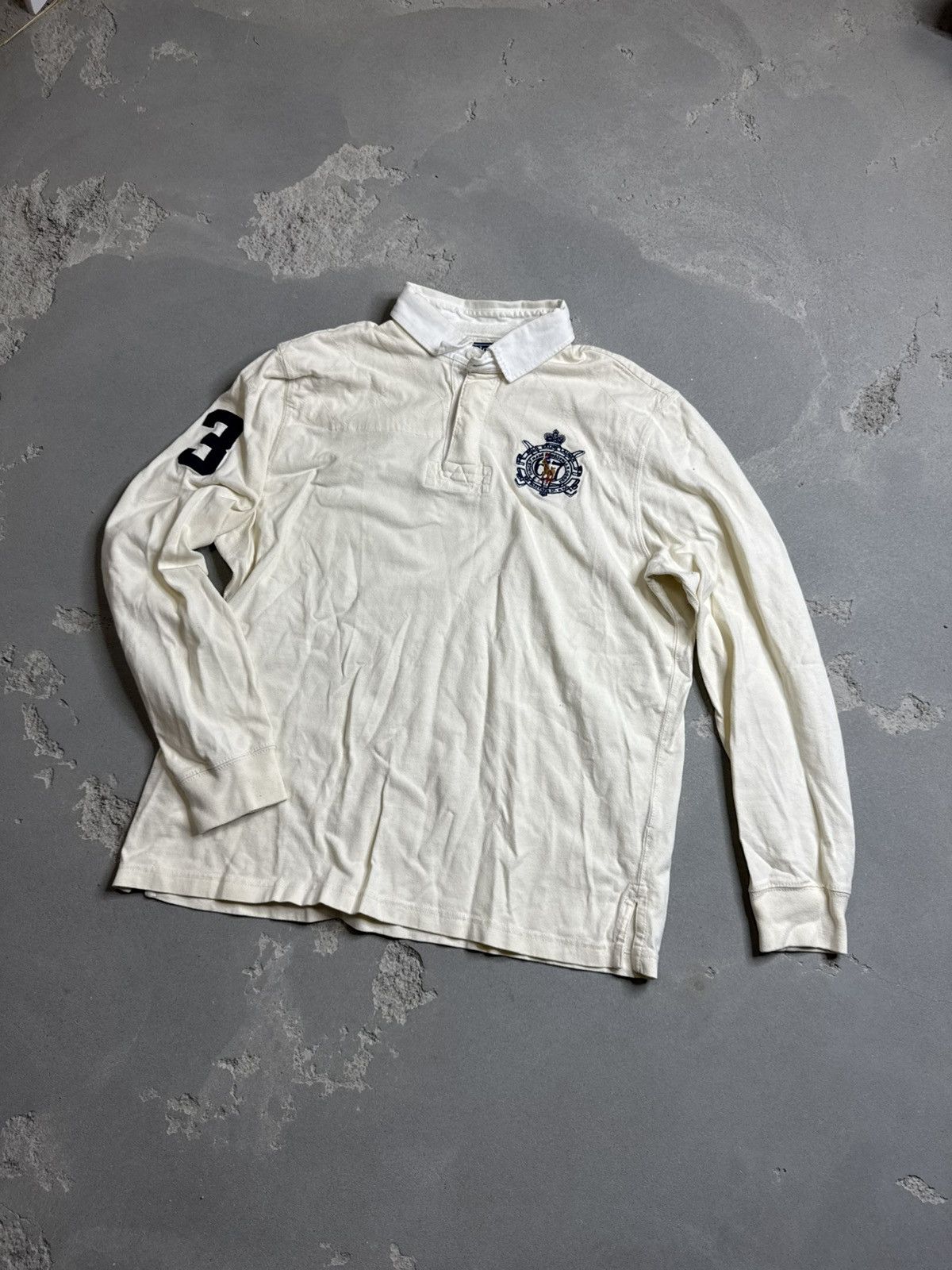 VINTAGE POLO RALPH LAUREN LONGSLEEVE RUGBY 90S WHITE