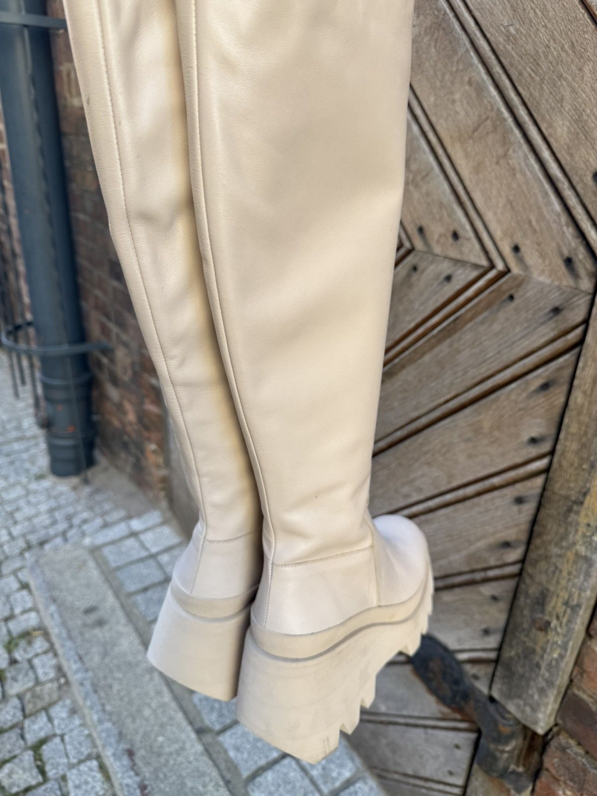 Paloma Bercelo Beige leather wedge boots size 38 Size US 7.5 / IT 37.5 - 7 Thumbnail