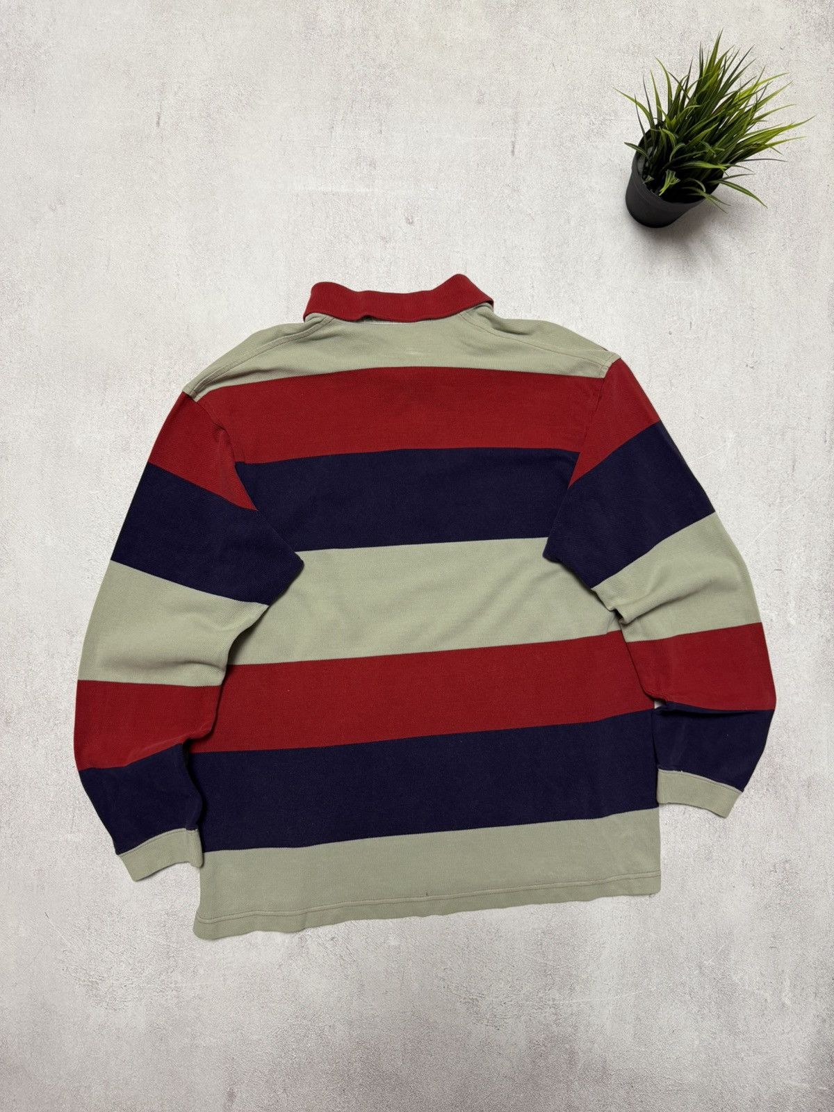 Lacoste × Vintage Vintage Lacoste Rugby Striped Sweatshirt Polo Y2K 90s Size US L / EU 52-54 / 3 - 6 Thumbnail