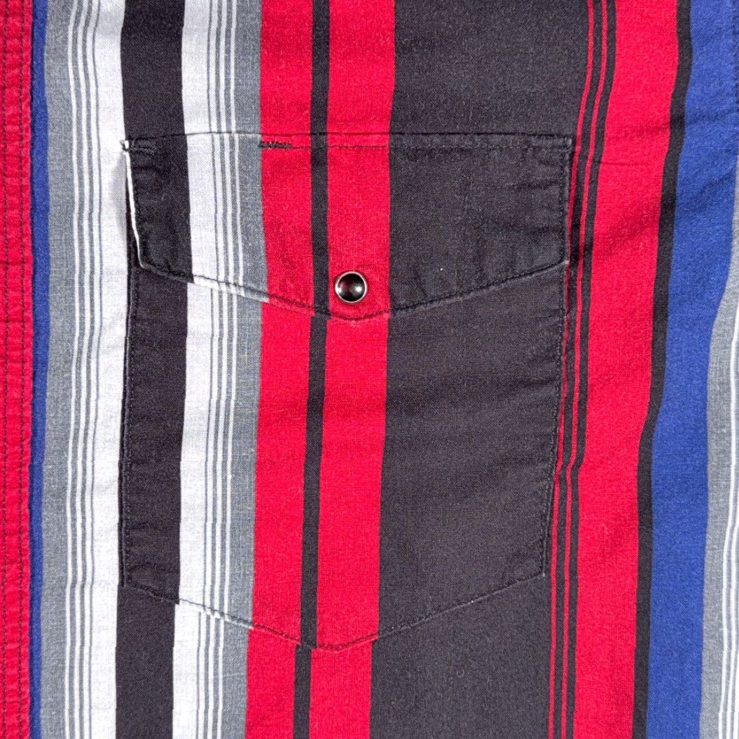 Wrangler VINTAGE Wrangler Western Shirt Wrangler Shirt Adult LARGE Red Striped Pearl Snap 80s Mens Size US L / EU 52-54 / 3 - 7 Thumbnail