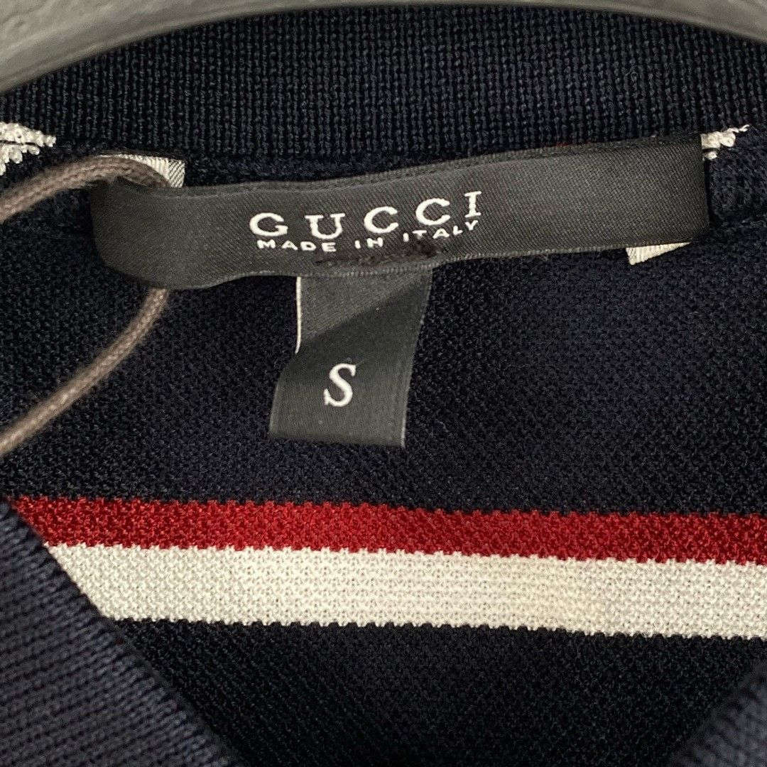 Gucci Gucci red and white striped sleeve letter short-sleeved POL Size US S / EU 44-46 / 1 - 4 Thumbnail