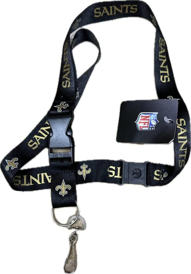 Designer New Orleans Saints breakaway clip Lanyard NEW (black) Size ONE SIZE - 2 Thumbnail