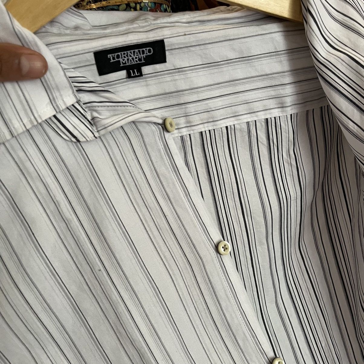 Tornado Mart Tornado Mart Reverse Double Collar Striped Shirt Size US L / EU 52-54 / 3 - 6 Thumbnail