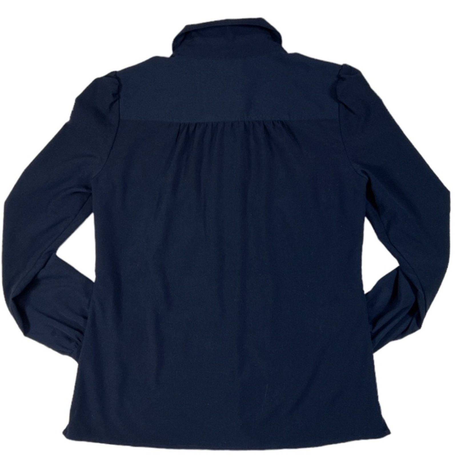 Tory Burch Tory Burch Navy Blue Shirt | Size 0 Size XS / US 0-2 / IT 36-38 - 2 Thumbnail