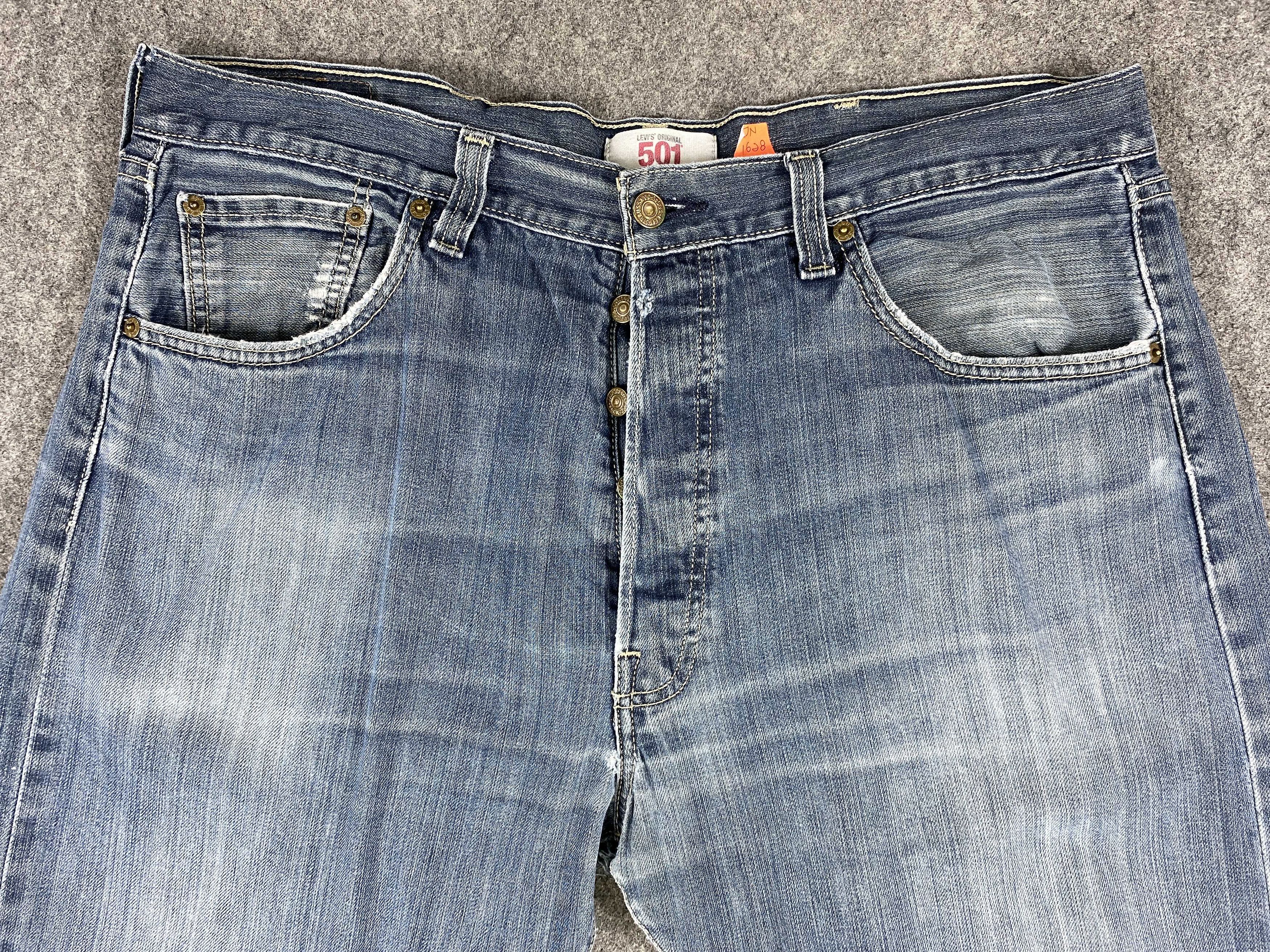 Levi's Distressed Blue Vintage Levi's 501 37x31.5 Denim -JN1628 Size US 37 - 3 Thumbnail