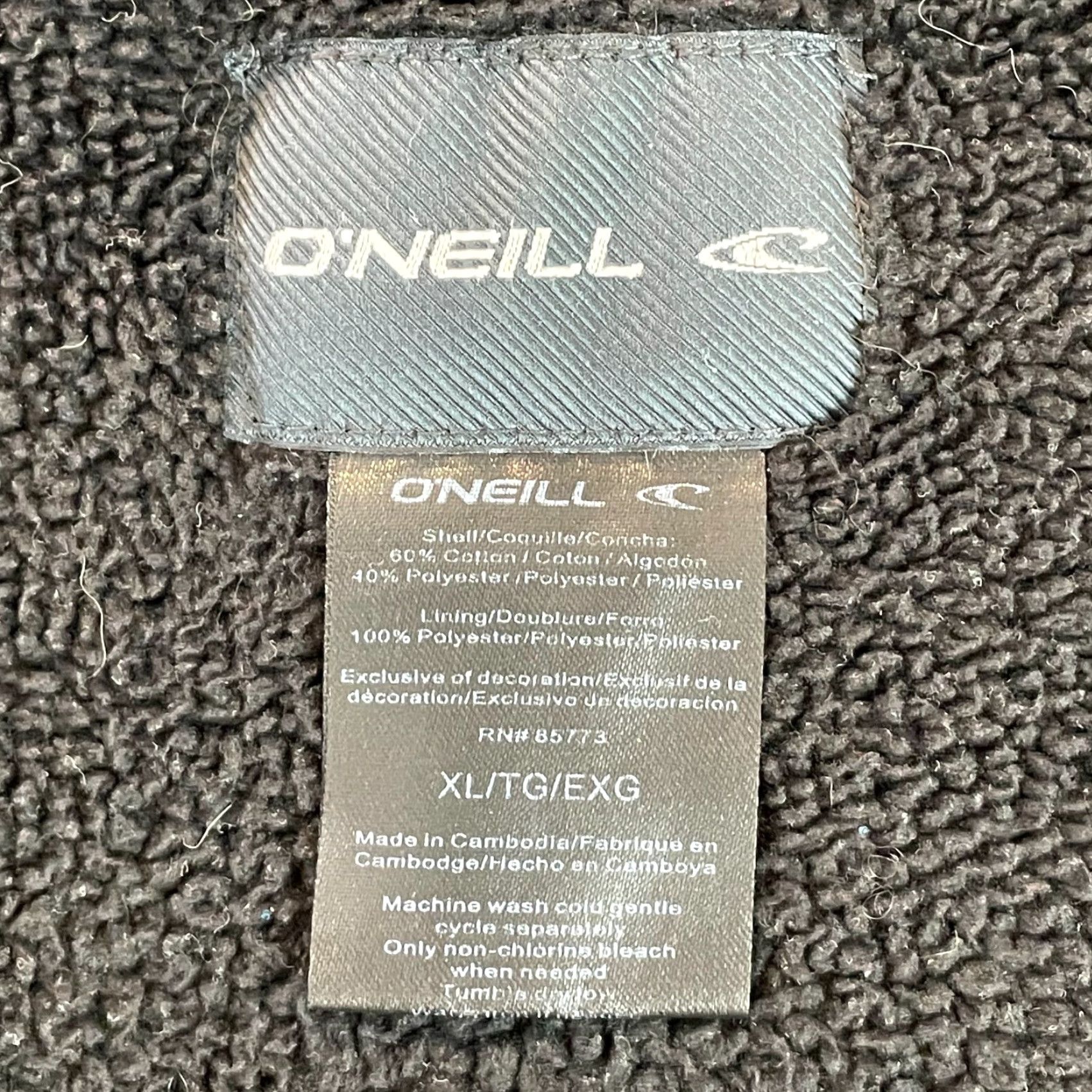 O'Neill VINTAGE O'Neill Hoodie Men XL Gray Full Zip Striped Sherpa Fleece Lined Y2K 90s Grunge Outdoor Logo Size US XL / EU 56 / 4 - 2 Thumbnail