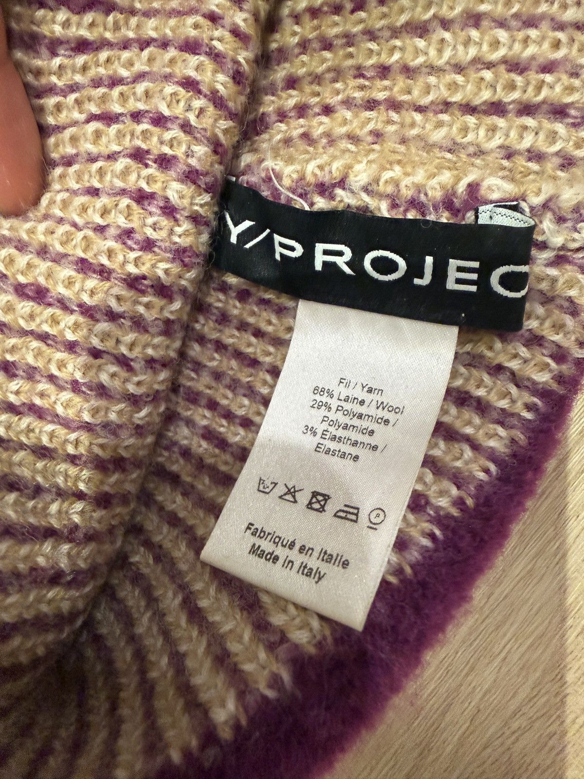 Y/Project Y/Project Purple & Beige Gradient Knit Beanie Size ONE SIZE - 4 Thumbnail