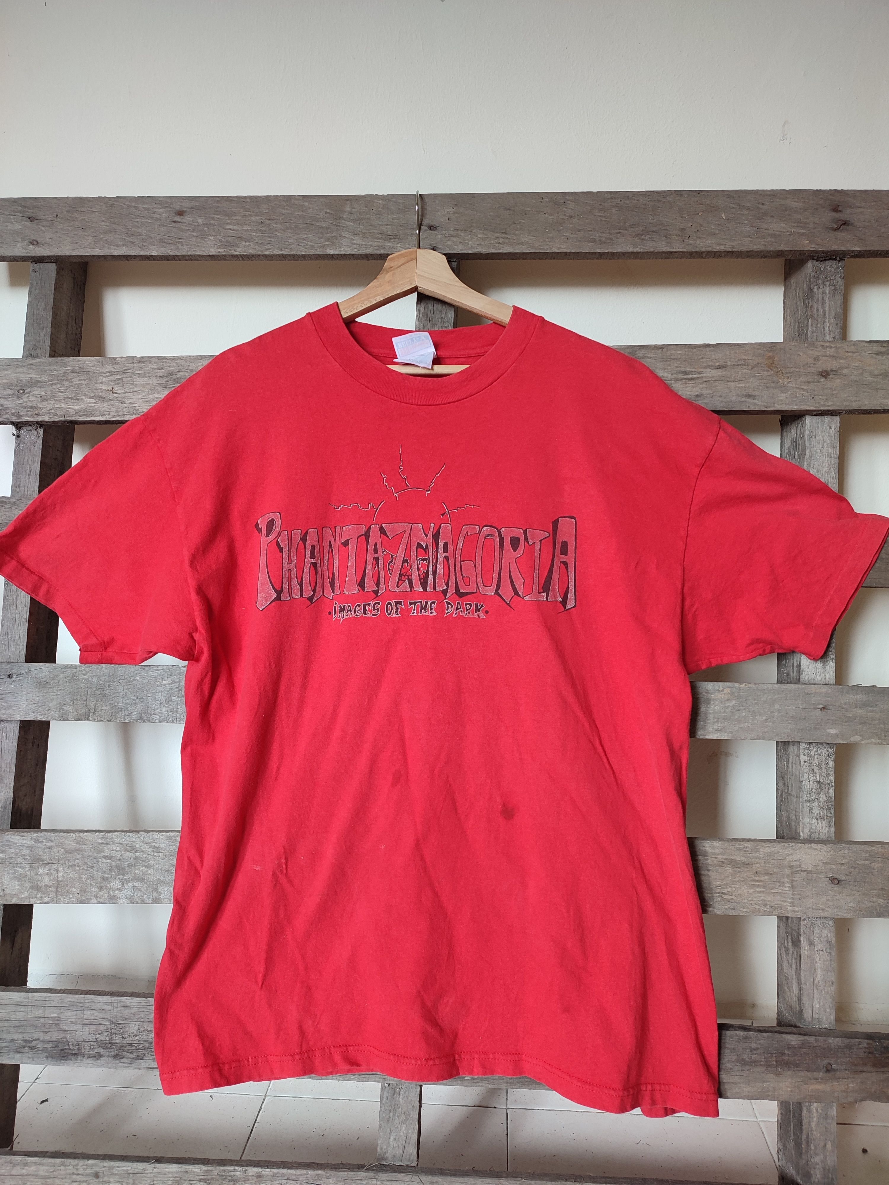 image of 1990X Clothing x Hanes Steal Vintage Phantasmagoria ' Images Of The Dark ' Tee in Red (Size XL)