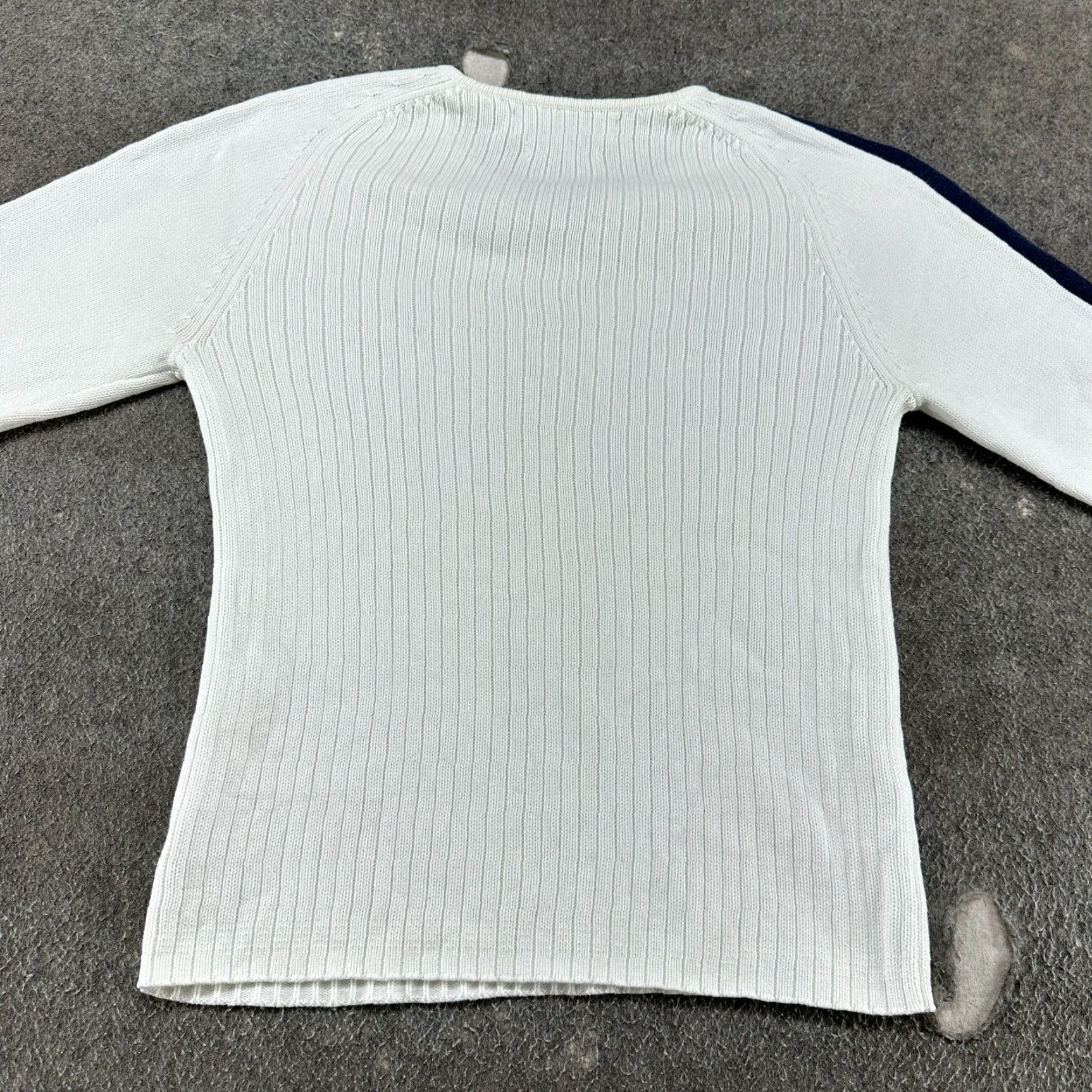 Tommy Hilfiger VINTAGE Tommy Hilfiger Sweater Womens L White Pullover Ribbed Knit Cotton Y2K 90s Wom... Size L / US 10 / IT 46 - 6 Thumbnail