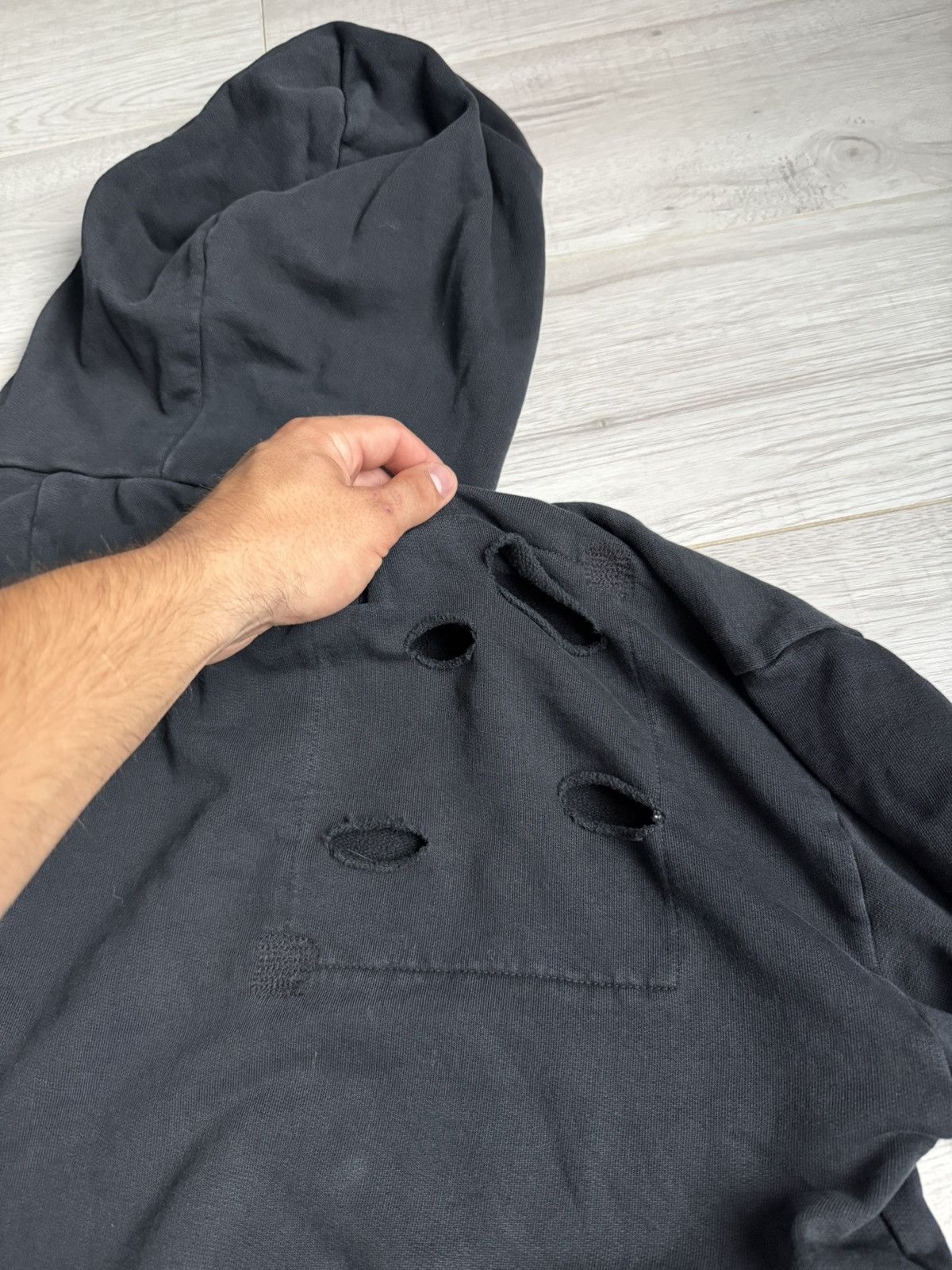 Diesel Distressed Holes Hoodie Kapital Rick Owens Archive style Size US XL / EU 56 / 4 - 8 Thumbnail