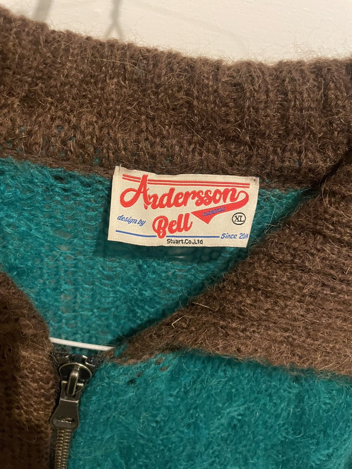 Andersson Bell Andersson Bell Men's Patchwork Zip Cardigan Mohair Sweater Size US XL / EU 56 / 4 - 2 Thumbnail