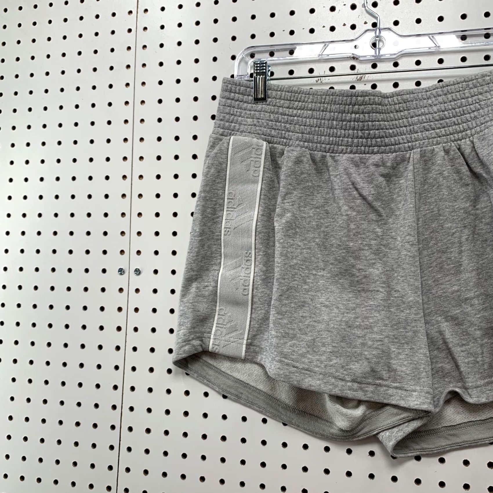 Adidas Adidas Sweat Shorts Men XL White Striped Fleece 34x3.5 Casual Active Size 40" / US 18 - 3 Thumbnail