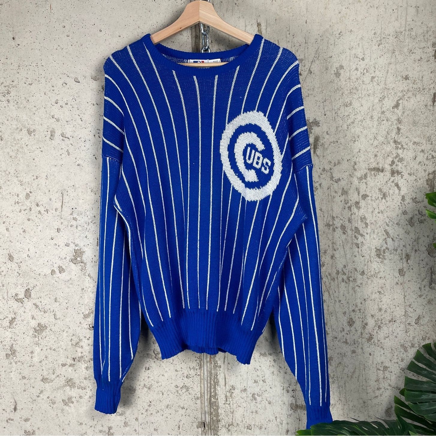 MLB VTG Chicago Cubs Pinstripe Cliff Engle USA Made Lrg 80s Knit Size US L / EU 52-54 / 3 - 1 Thumbnail