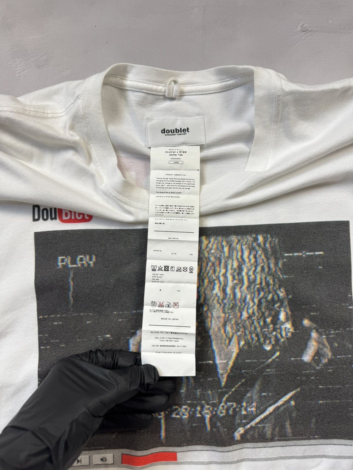 Doublet Fw18 Doublet Youtube Logo Oversized Tee(White/L) Size US L / EU 52-54 / 3 - 7 Thumbnail