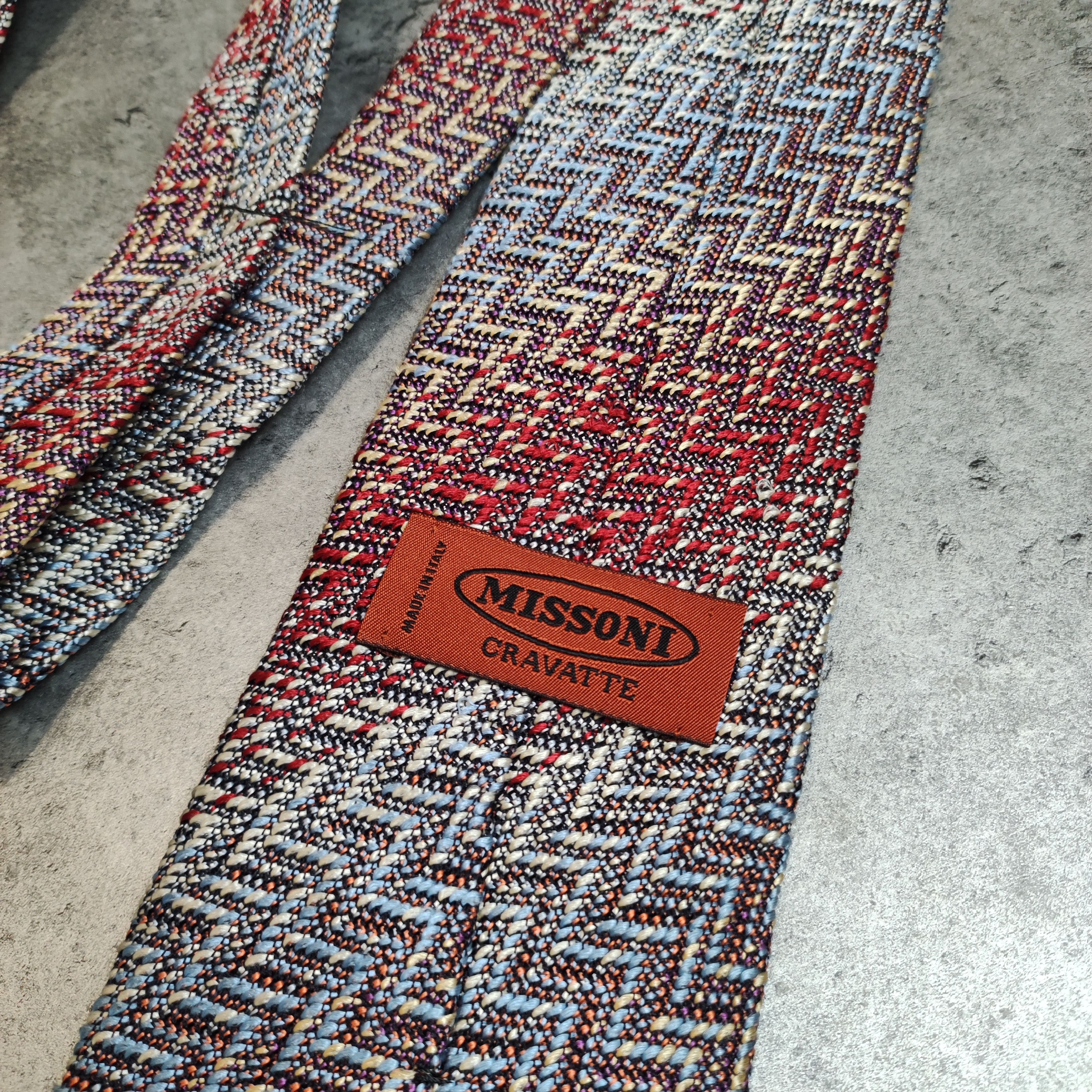 Missoni RARE 90s Missoni Cravate Abstract Silk Vintage Tie Size ONE SIZE - 3 Thumbnail
