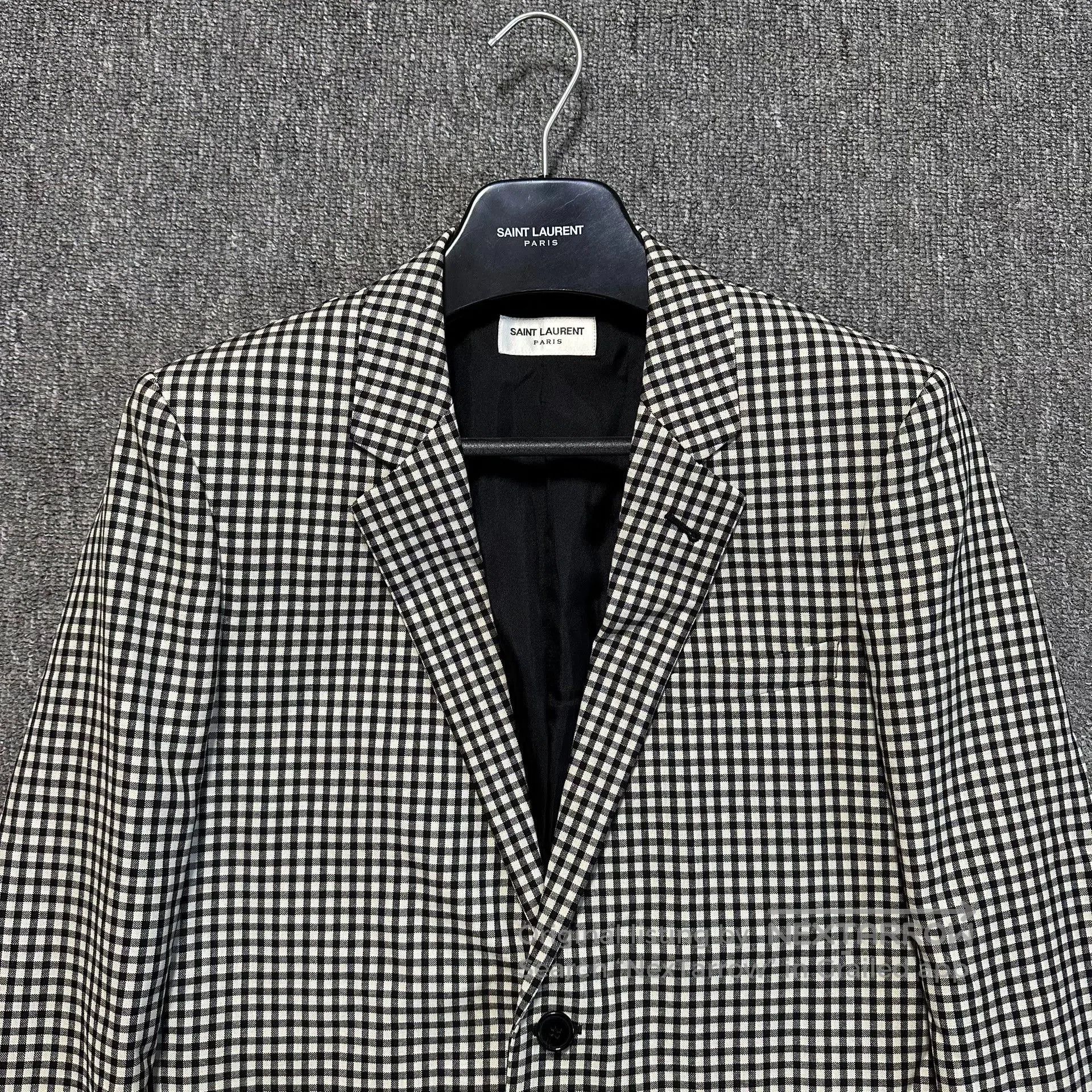 Saint Laurent Paris black and white houndstooth blazer jacket. Size US M / EU 48-50 / 2 - 4 Thumbnail