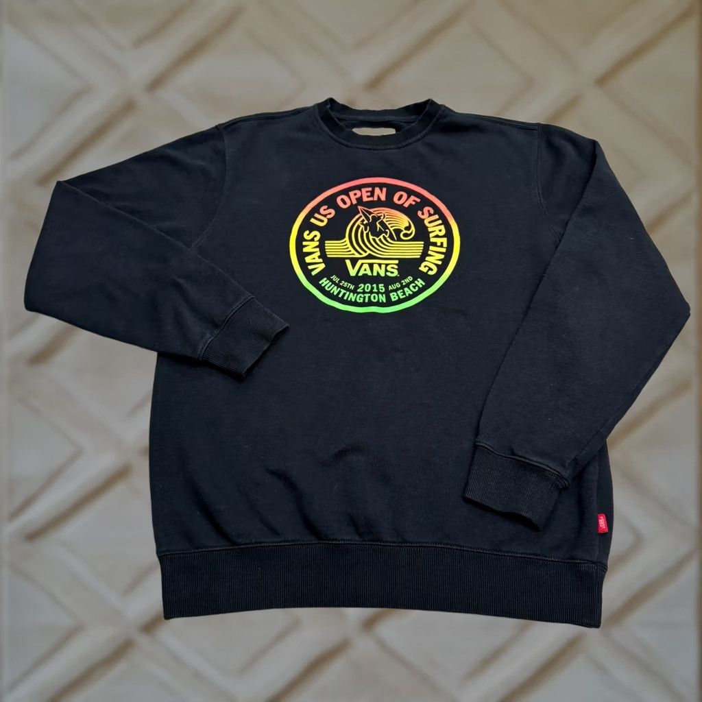 Tommy Bahama Vans US Open Of Surfing 2015 Huntington Bleach Graphic Sweatshirt Mens Large Black Logo All Seasons Breathable Stretch Sweatshirt Men Size US L / EU 52-54 / 3 - 1 Thumbnail