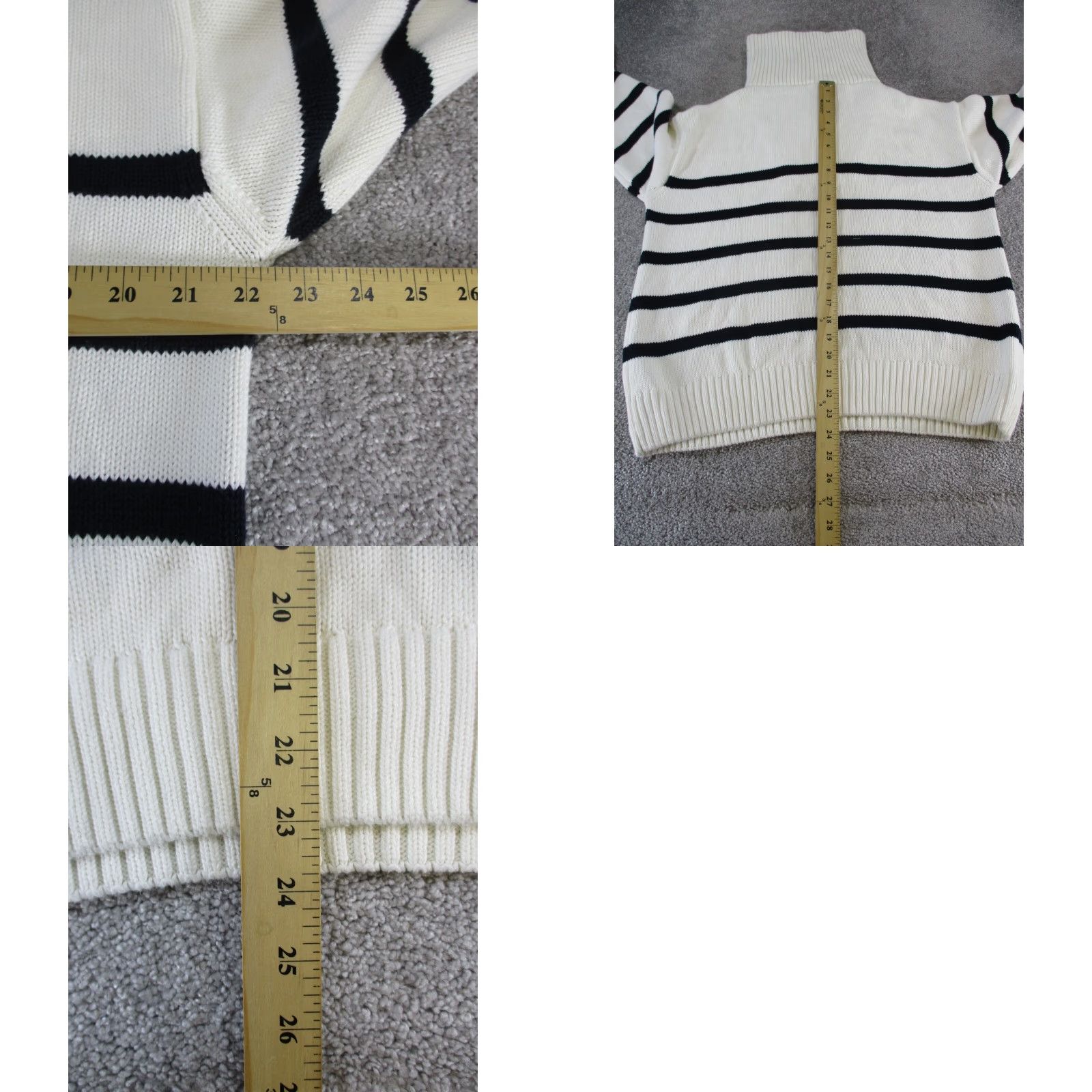 Zara VINTAGE Zara Sweater Womens Small Ivory Black Cotton Turtleneck XS? Size S / US 4 / IT 40 - 8 Thumbnail