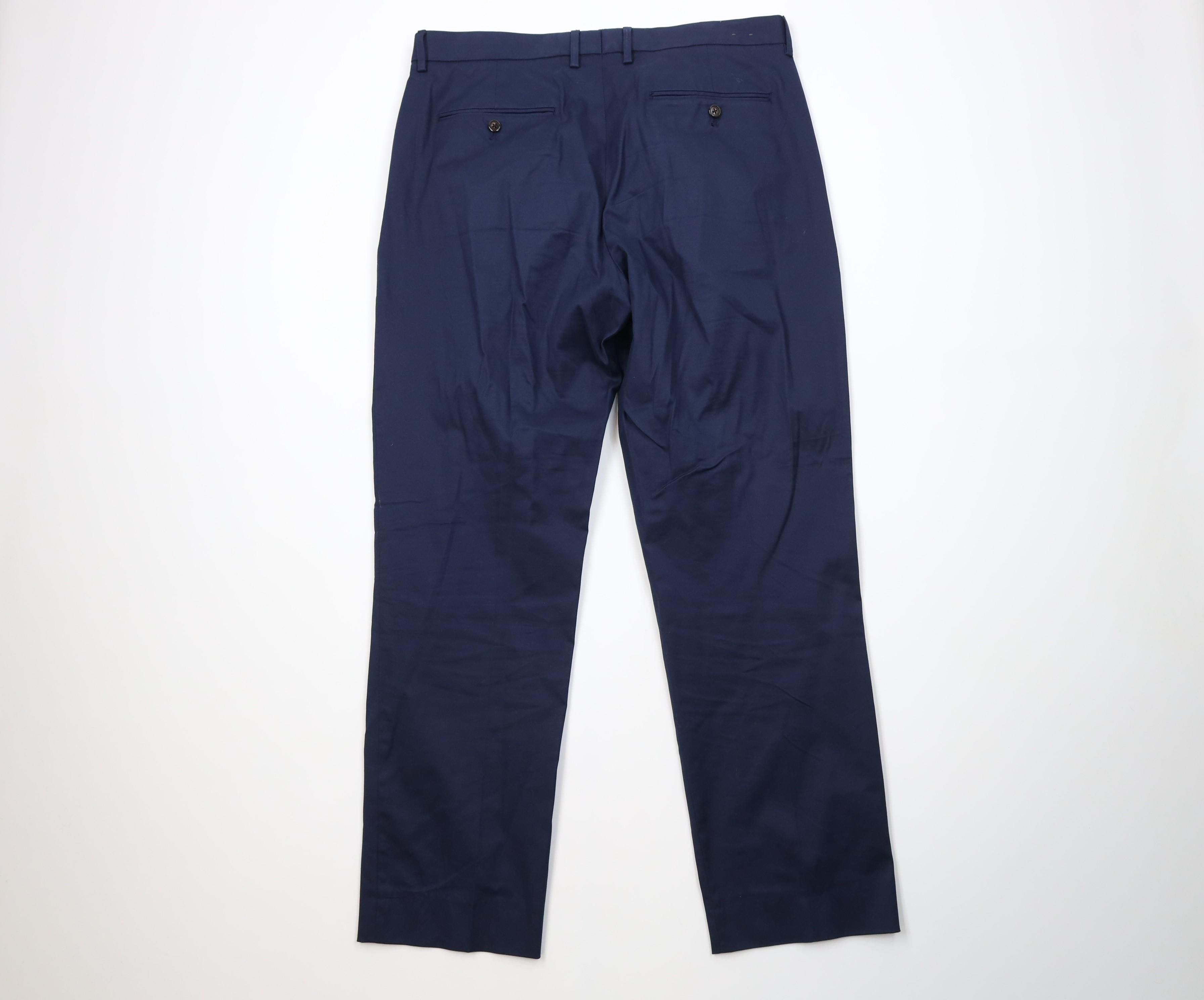 J.Crew J Crew Bowery Stretch Classic Fit Chino Pants Navy Blue Size US 35 - 10 Thumbnail