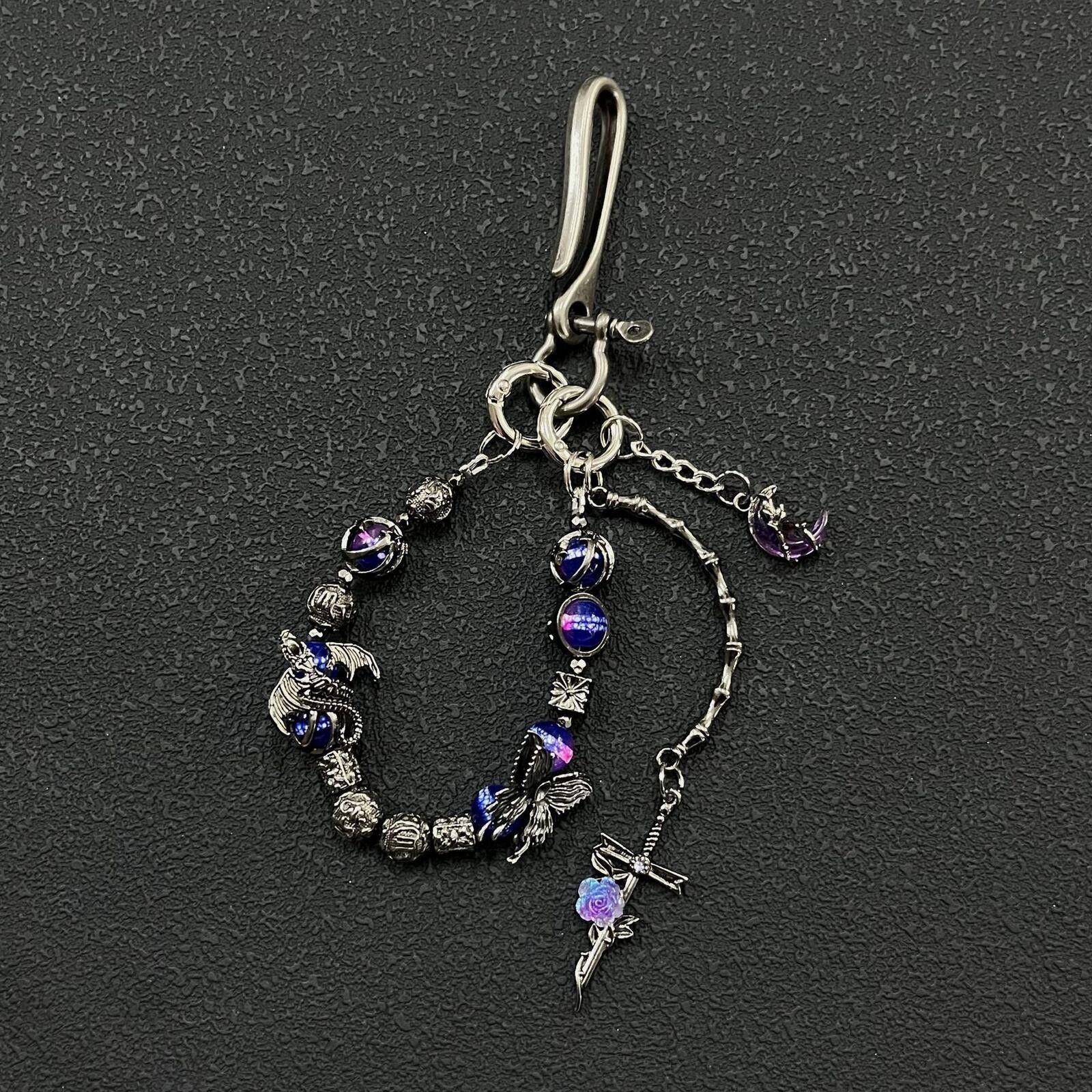 Other Purple Rose Cross Short Chain | Dark Punk Hanging Accessory Size ONE SIZE - 3 Thumbnail