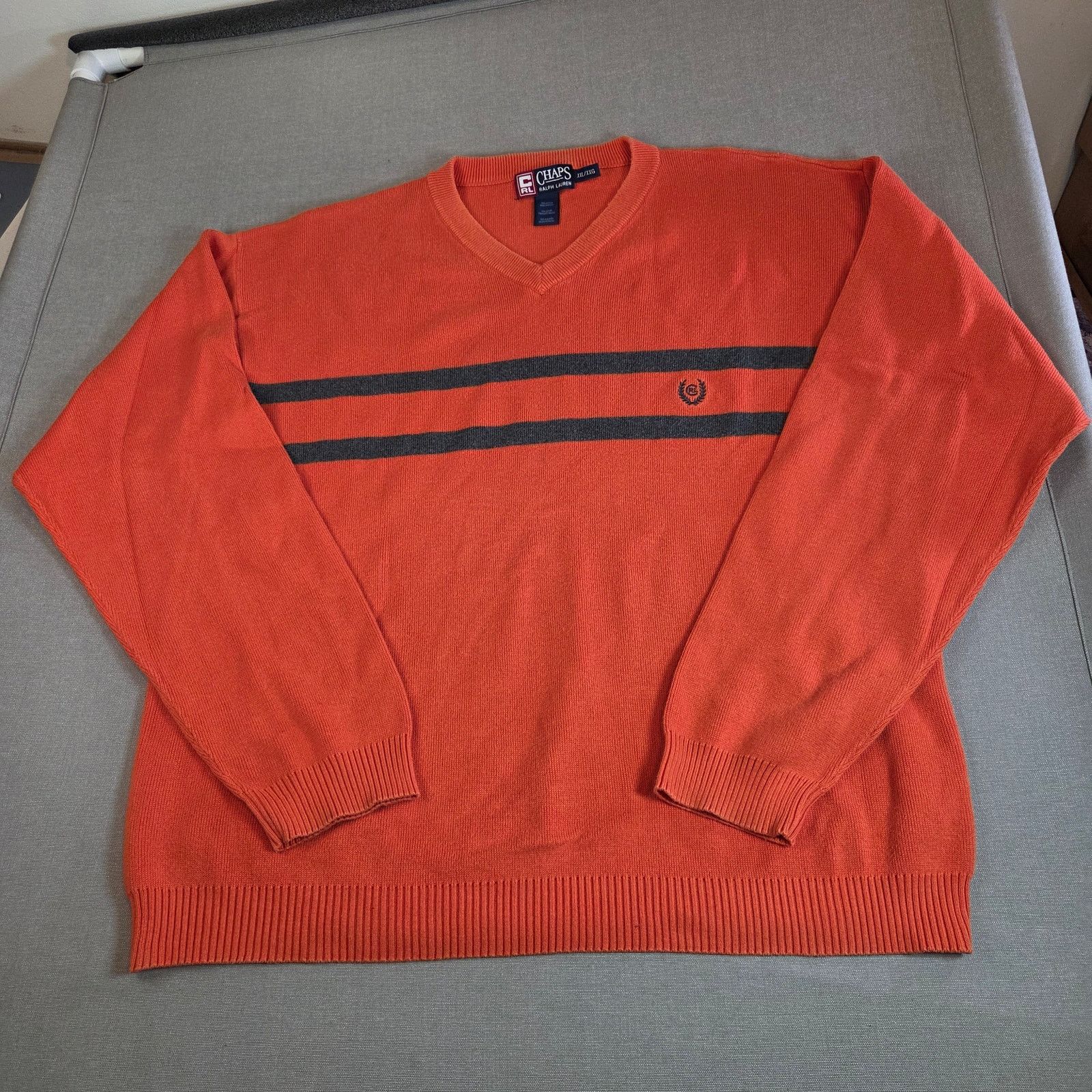 Chaps Vintage Chaps RL XXL Orange Stripe Sweater Size US XXL / EU 58 / 5 - 1 Thumbnail