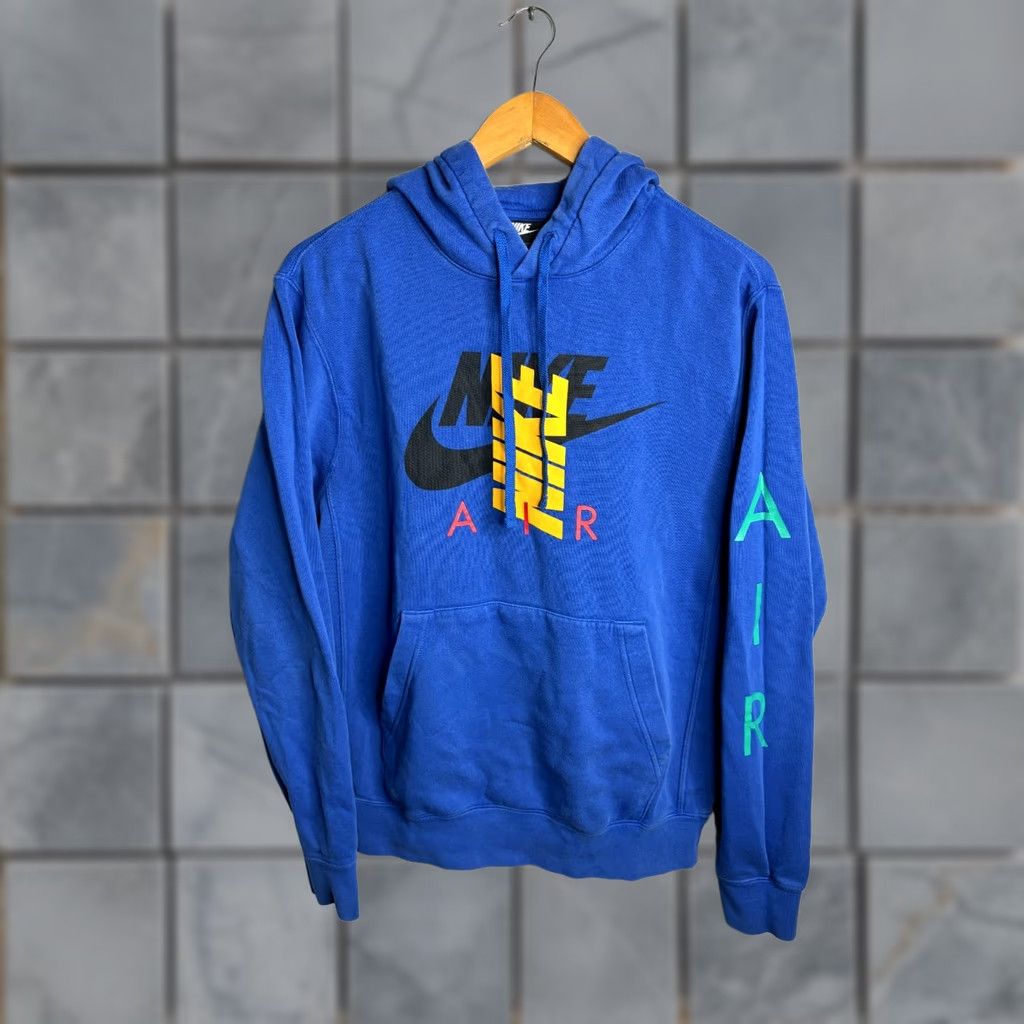 Nike Nike Air Logo Club Fleece Pullover Hoodie Men XS? No, Size S Blue Logo Sweater 014 Winter Classic Size US S / EU 44-46 / 1 - 1 Thumbnail