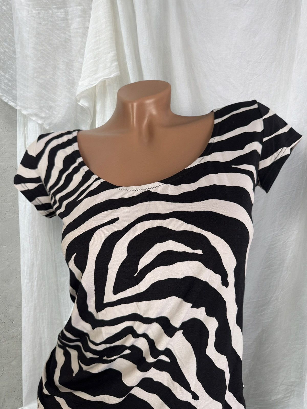 D&G Dolce & Gabbana Vintage Zebra Print Y2K T-Shirt