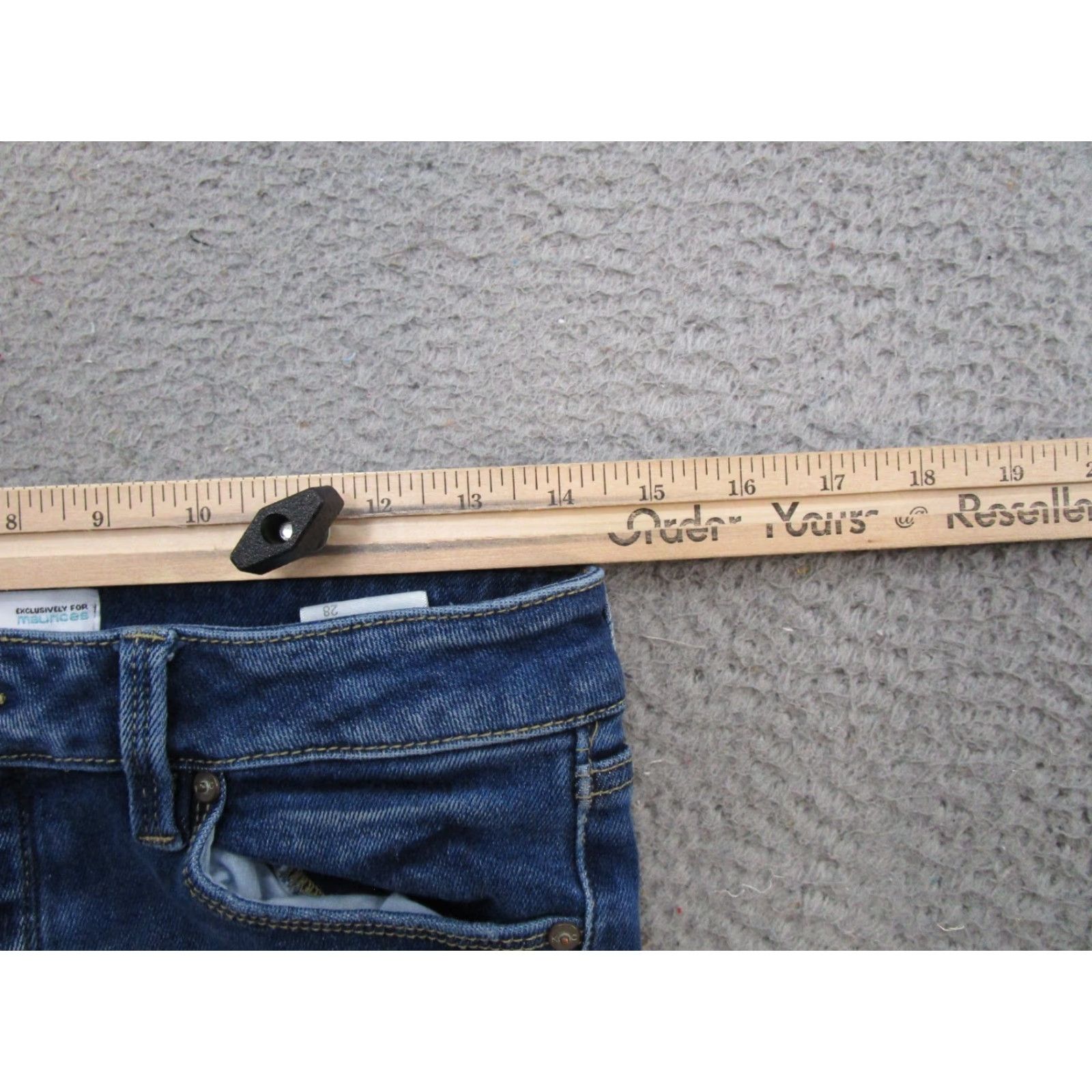 Vintage Kancan fot Maurices Jeans Button Fly Blue Stretch Denim Skinny Women's Size 28 Size 28" / US 6 / IT 42 - 7 Thumbnail