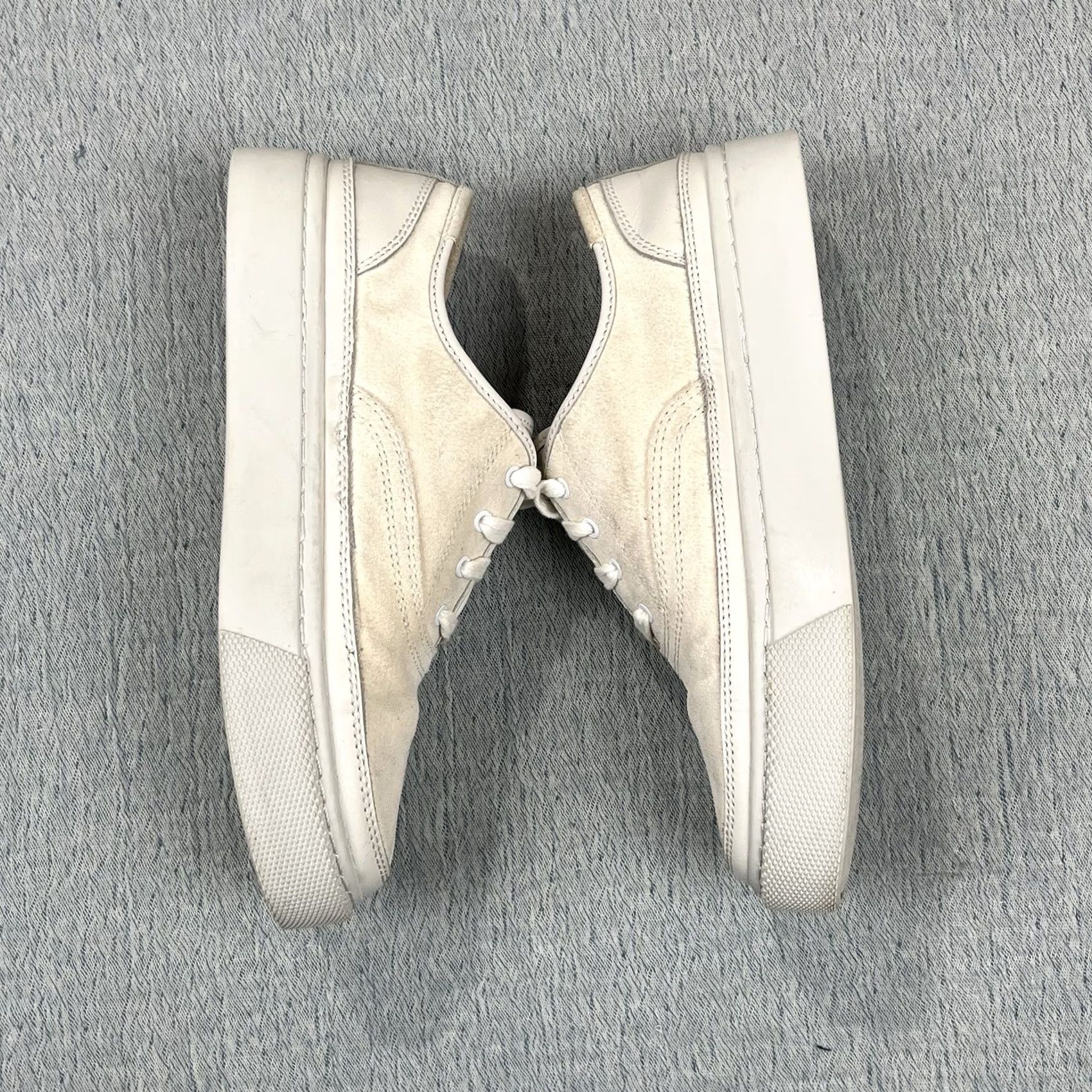 Allsaints AllSaints Bella Suede Sneaker White ecru Leather Women's Size 9 Sneaker, Lace Up, Flat Heel, Suede Outsole, Leather Lining, Casual Shoes, Women Size US 6 / IT 36 - 2 Thumbnail