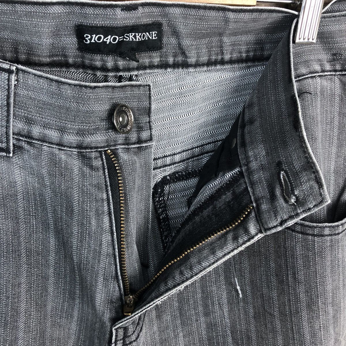 Japanese Brand Skkone Grey stripe cargo Casual Pants #A1434 Size US 32 / EU 48 - 11 Thumbnail