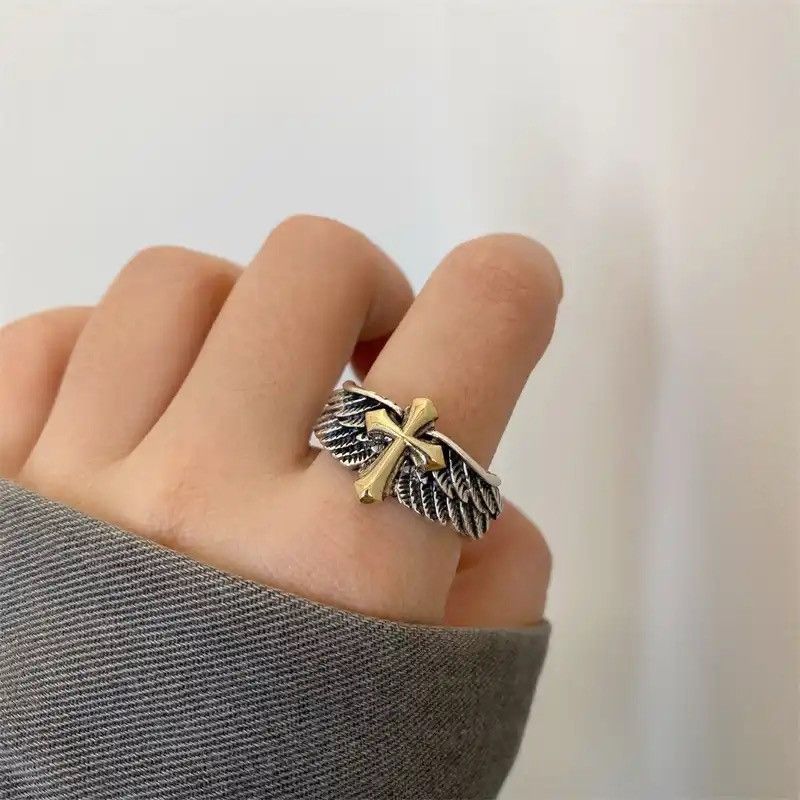 Jewelry × Vintage Exquisite Relief Cross Ring Size ONE SIZE - 6 Thumbnail