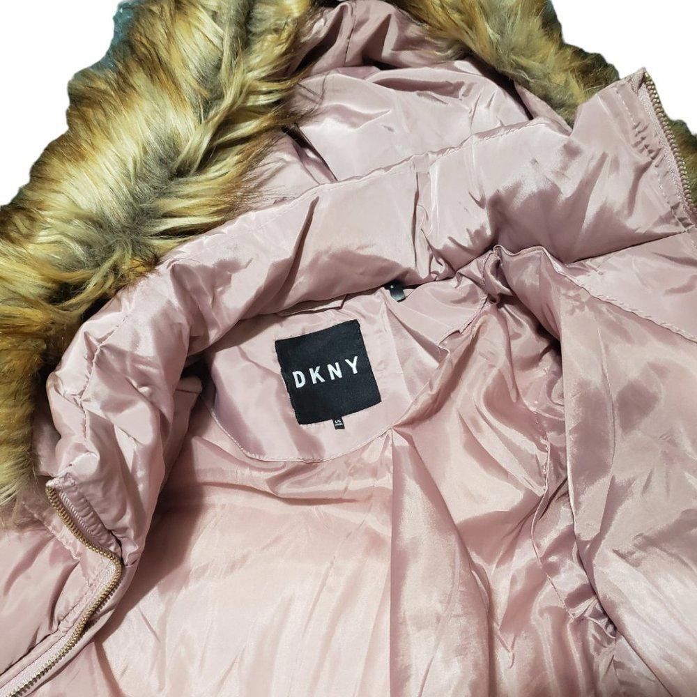 DKNY CT816 DKNY Ladies Pink Champagne Hooded Puffer Jacket L Size L / US 10 / IT 46 - 6 Thumbnail
