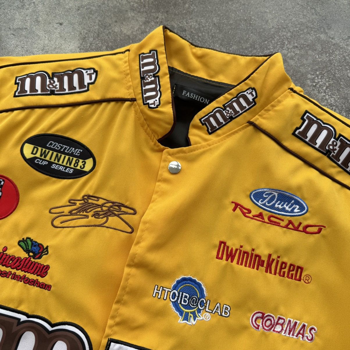 Vintage M&M Multi Logo Y2K Racing Light Bomber Jacket Size XL / US 12-14 / IT 48-50 - 6 Thumbnail