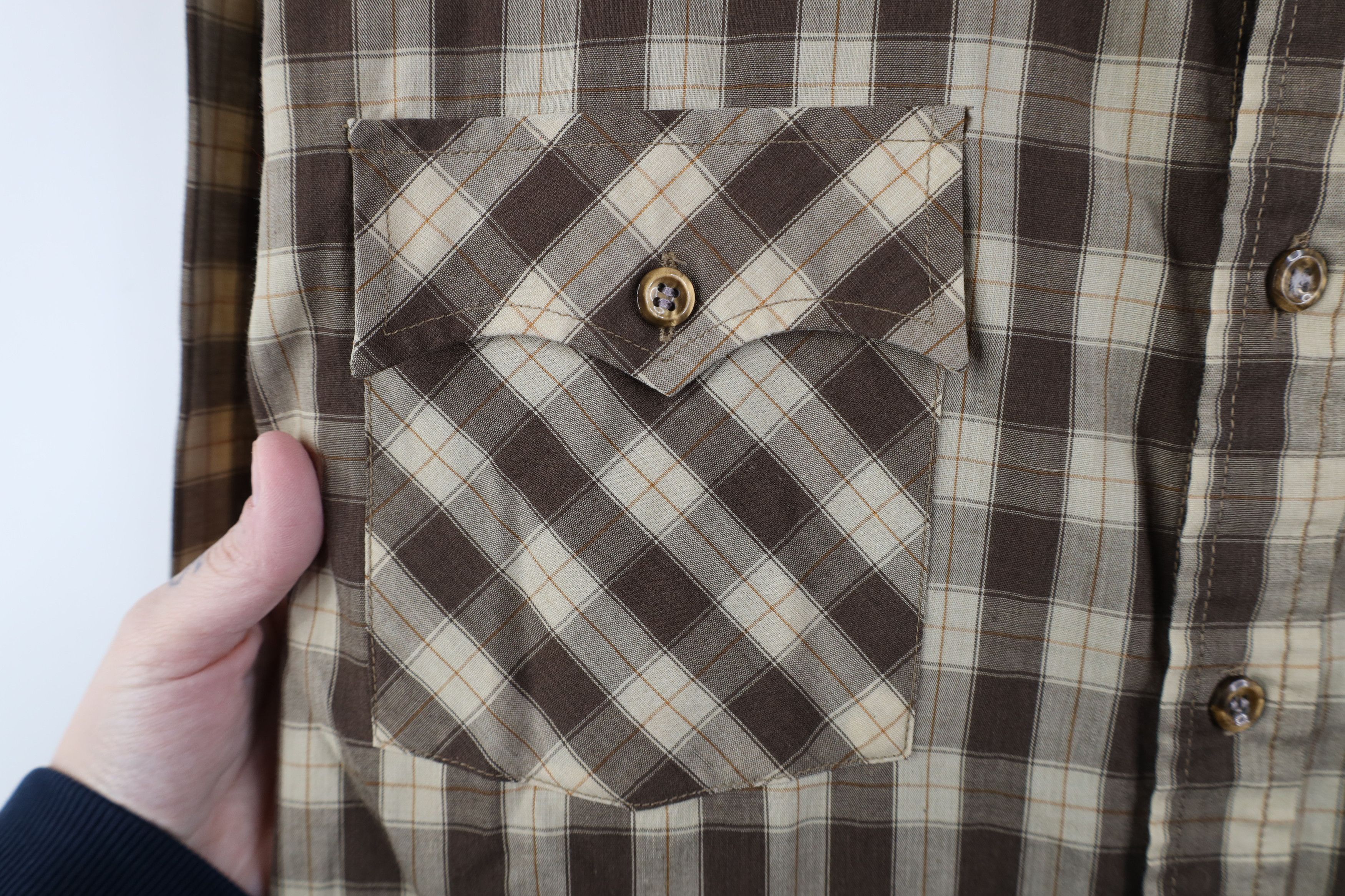 Vintage Vintage 70s Streetwear Western Collared Button Shirt Plaid Size US M / EU 48-50 / 2 - 5 Thumbnail