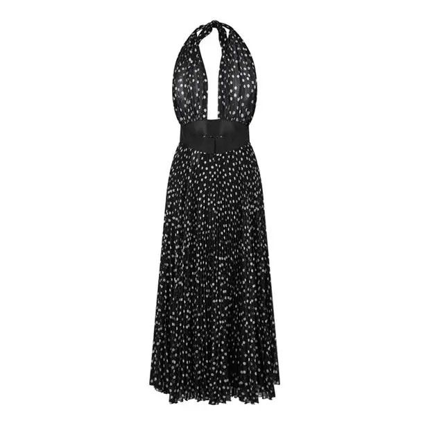 Dolce & Gabbana o1g2r1mq1024 Polka Dot Plunge Dresses in Black & White Size M / US 6-8 / IT 42-44 - 3 Thumbnail