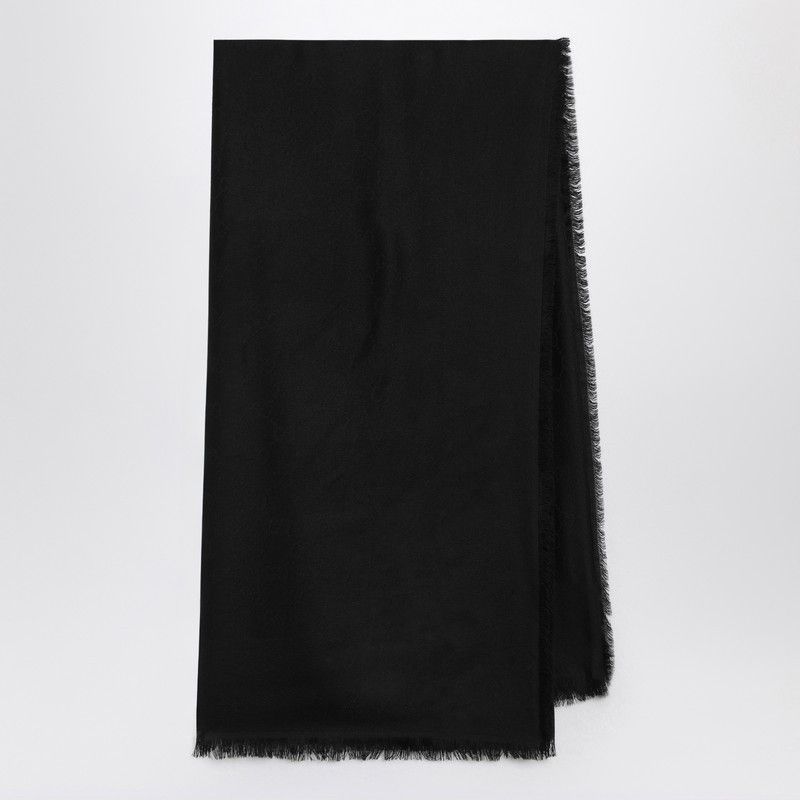 Gucci Gucci Black Wool And Silk Gg Jacquard Shawl Size ONE SIZE - 1 Thumbnail