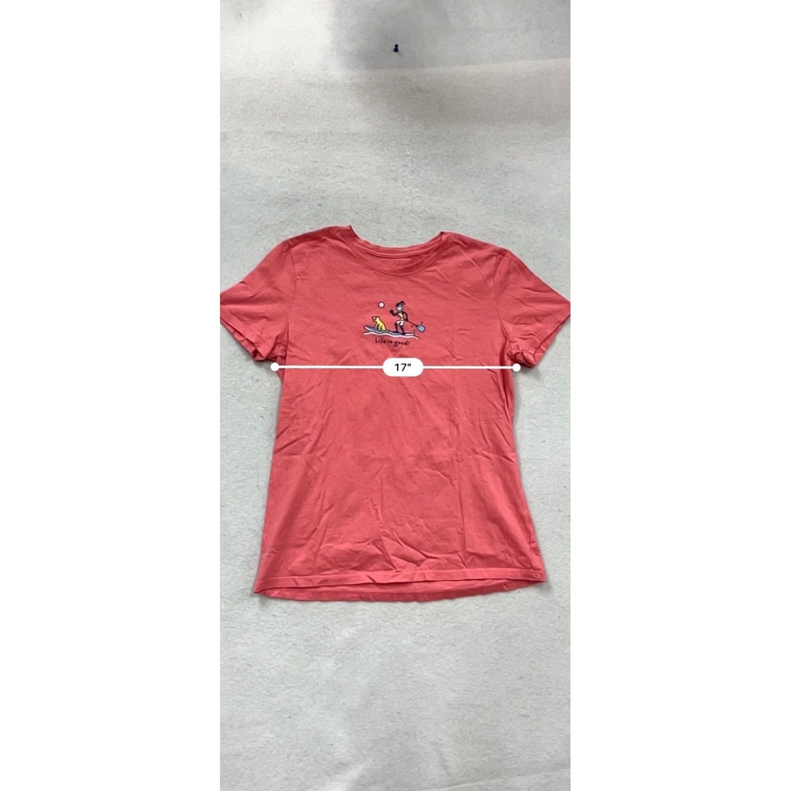 Life is Good Life is Good Red Graphic Tee M Womens S Short Sleeve Pullover 100% Cotton T-Shirt Casual Basic Spring Fall Mens/Womens Size M / US 6-8 / IT 42-44 - 8 Thumbnail