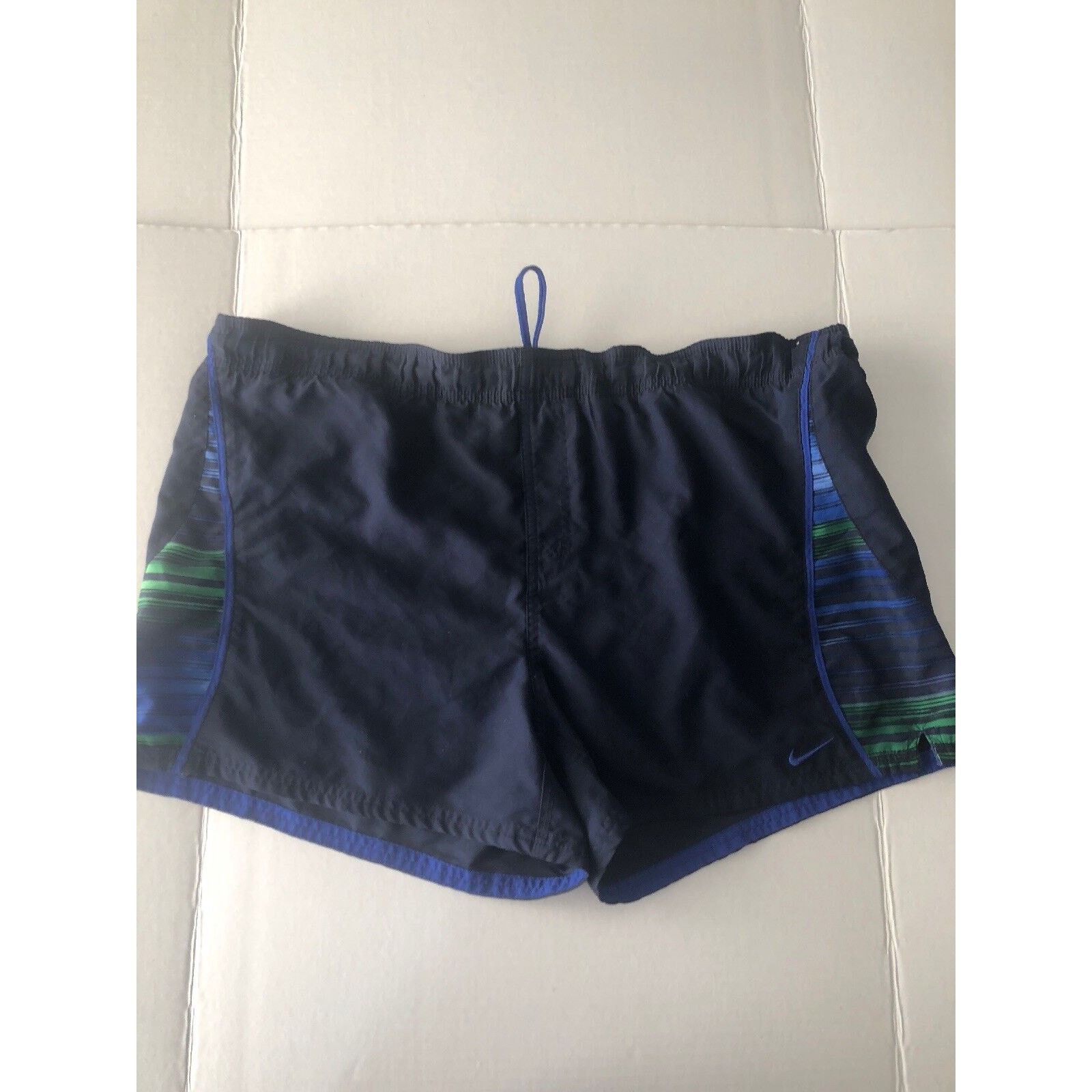 Nike Nike Swim Trunks XL Mens Blue Drawstring Short Stripe Navy Size US 36 / EU 52 - 2 Thumbnail