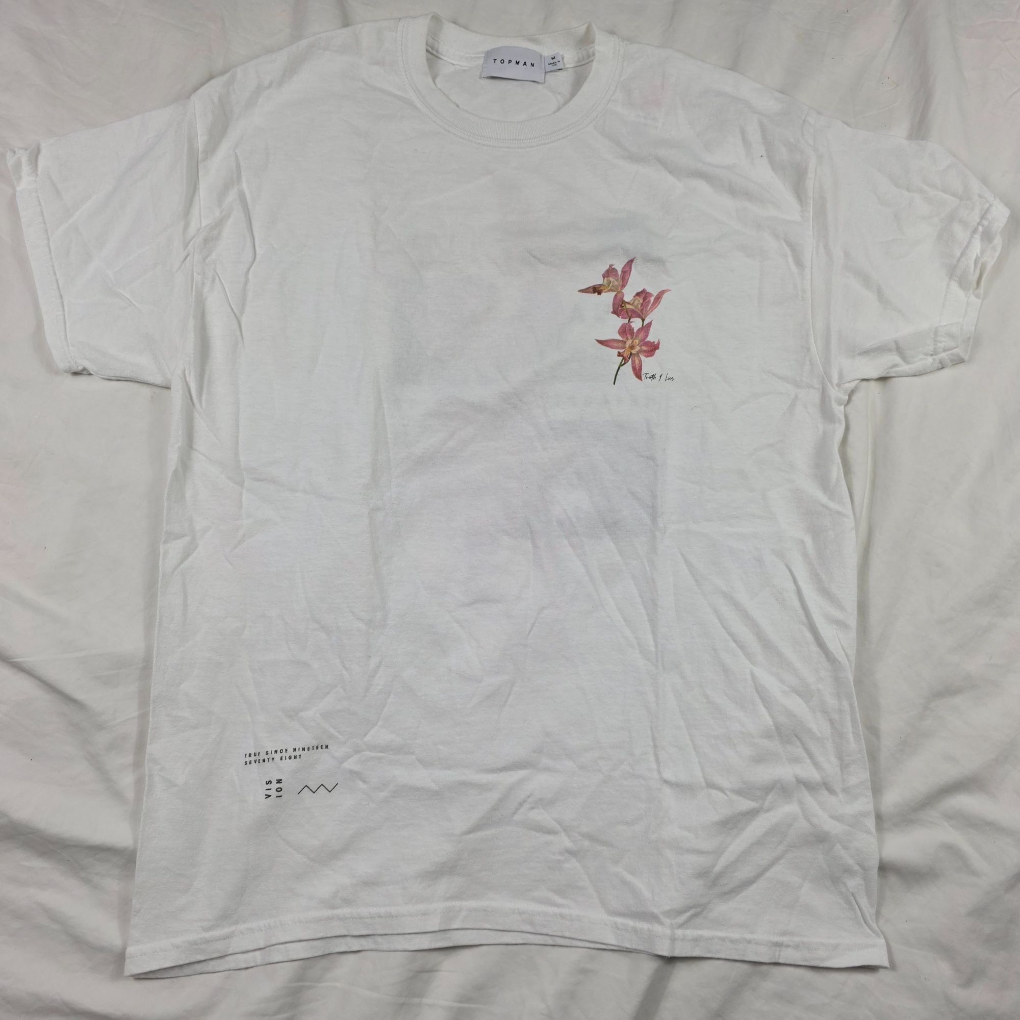 Topman Topman Floral Print Mens Size Medium White Shirt Graphic Cas Size US M / EU 48-50 / 2 - 3 Thumbnail