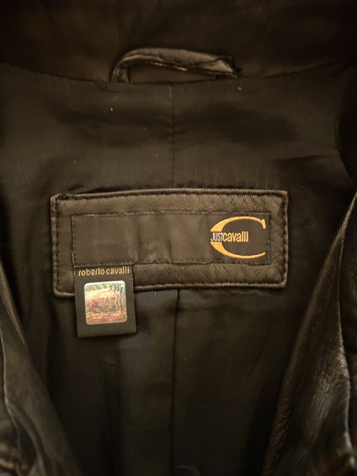 Roberto Cavalli SS2008 Cavalli Moto Biker Black Leather Jacket Size US XL / EU 56 / 4 - 5 Thumbnail