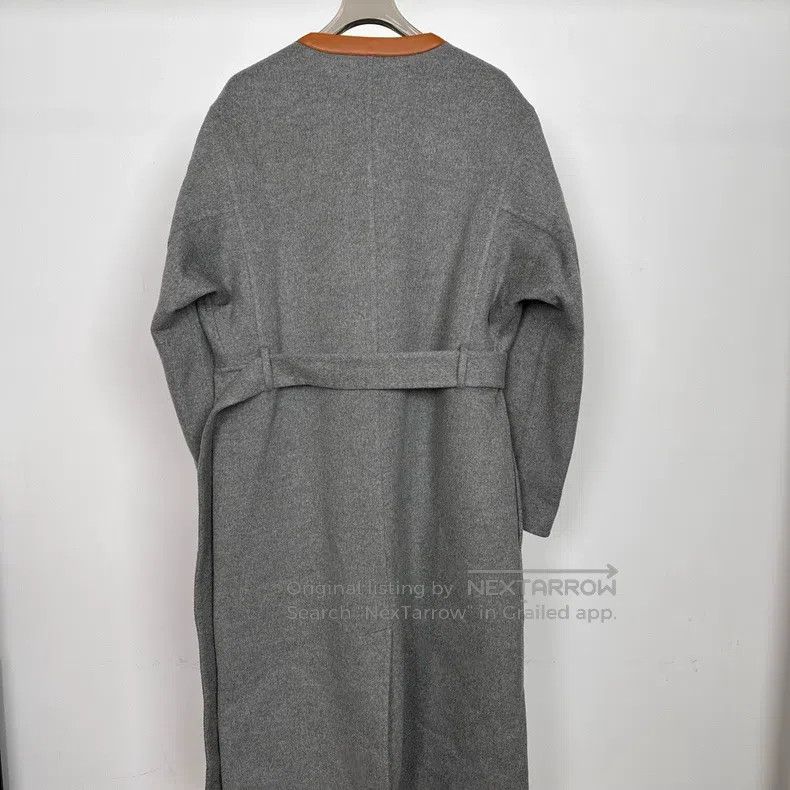 Hermes Hermes Gray Orange Leather Patch Long Waistcoat Coat Size XS / US 0-2 / IT 36-38 - 2 Thumbnail