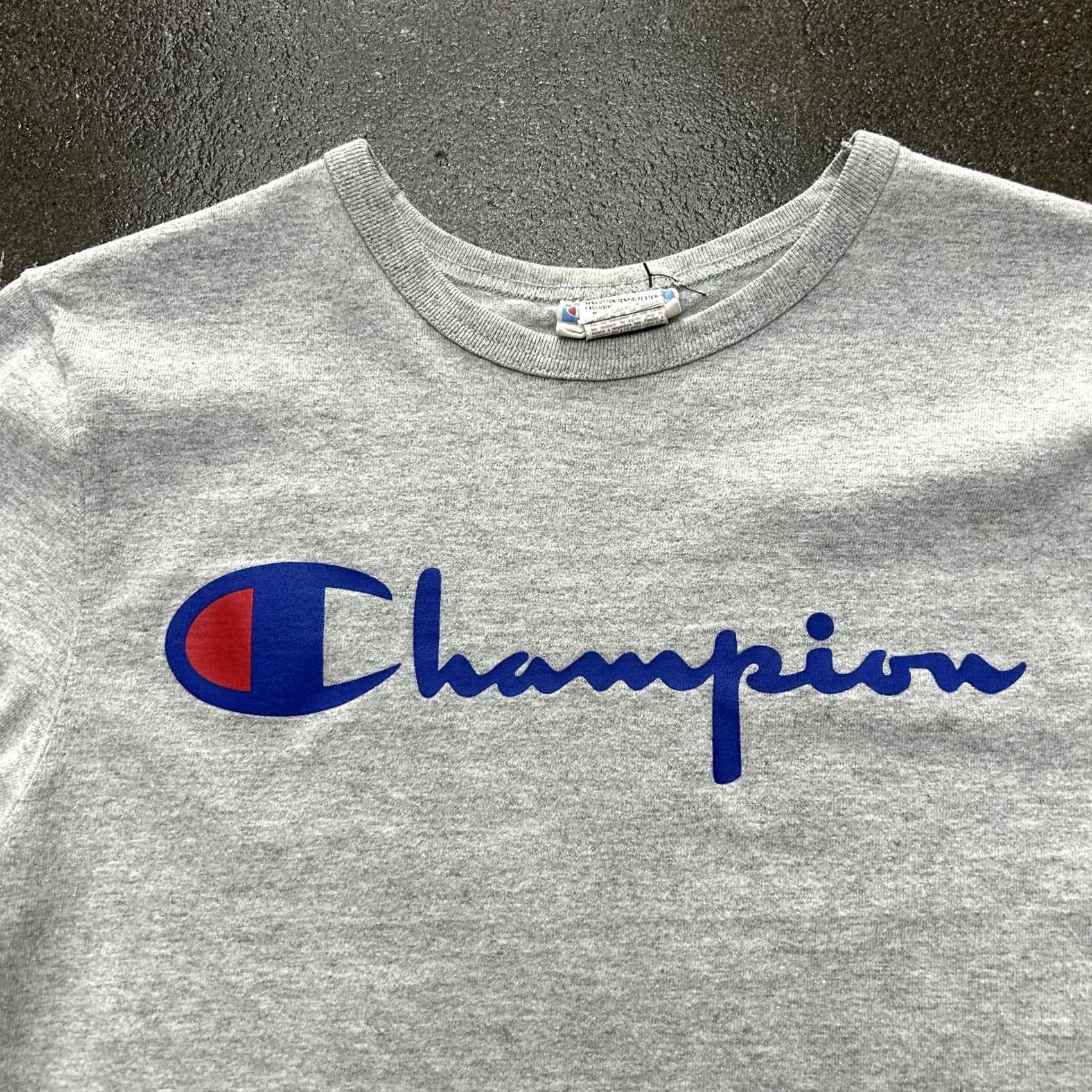 Champion Champion Mens Small Gray Shirt Short Sleeve Graphic Tee Big Logo Casual Size US S / EU 44-46 / 1 - 2 Thumbnail