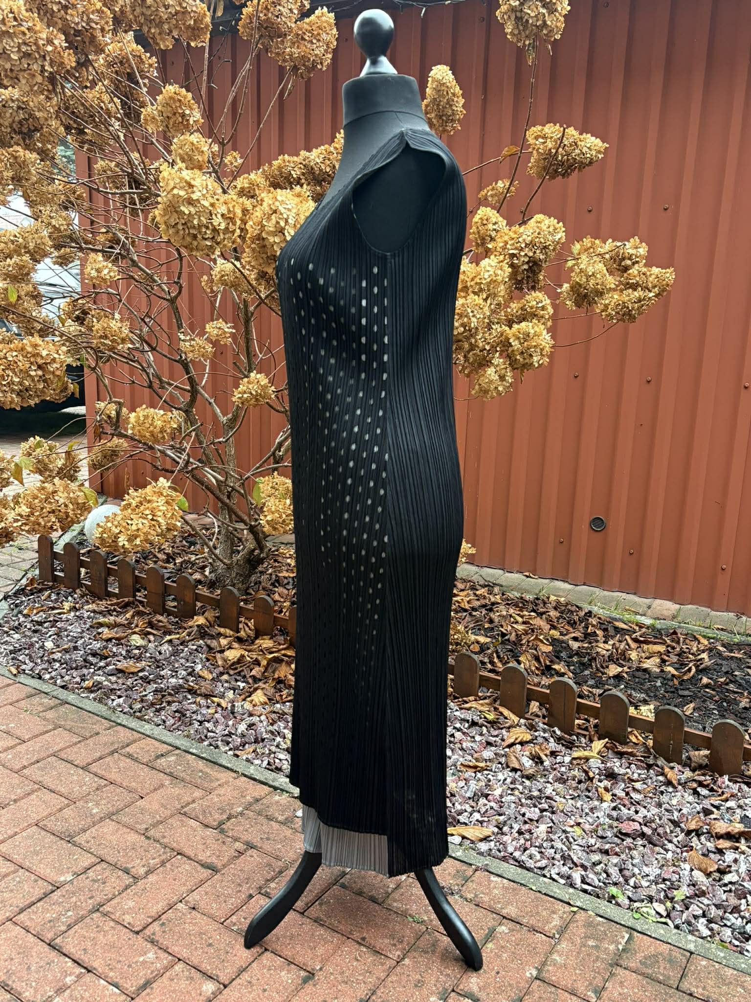Issey Miyake Pleats Please Double-layered Polka Dot Dress