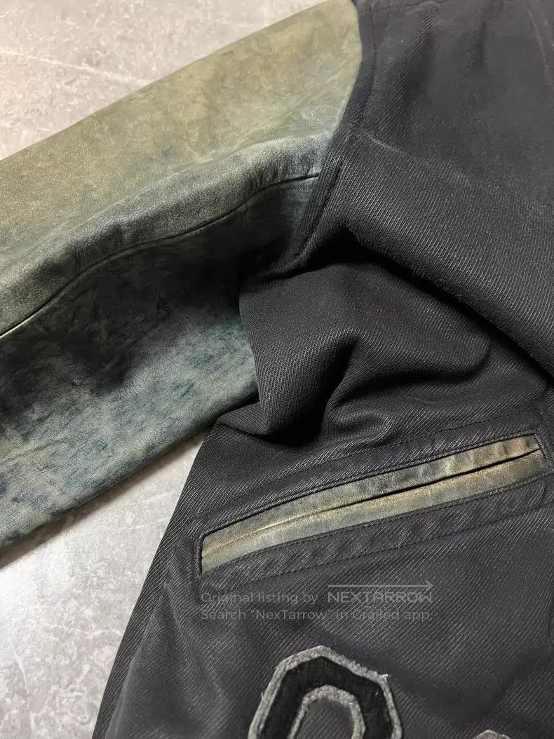 RRL Ralph Lauren RRL Ralph Lauren Blue dyed leather sleeves old baseball je Size US M / EU 48-50 / 2 - 4 Thumbnail